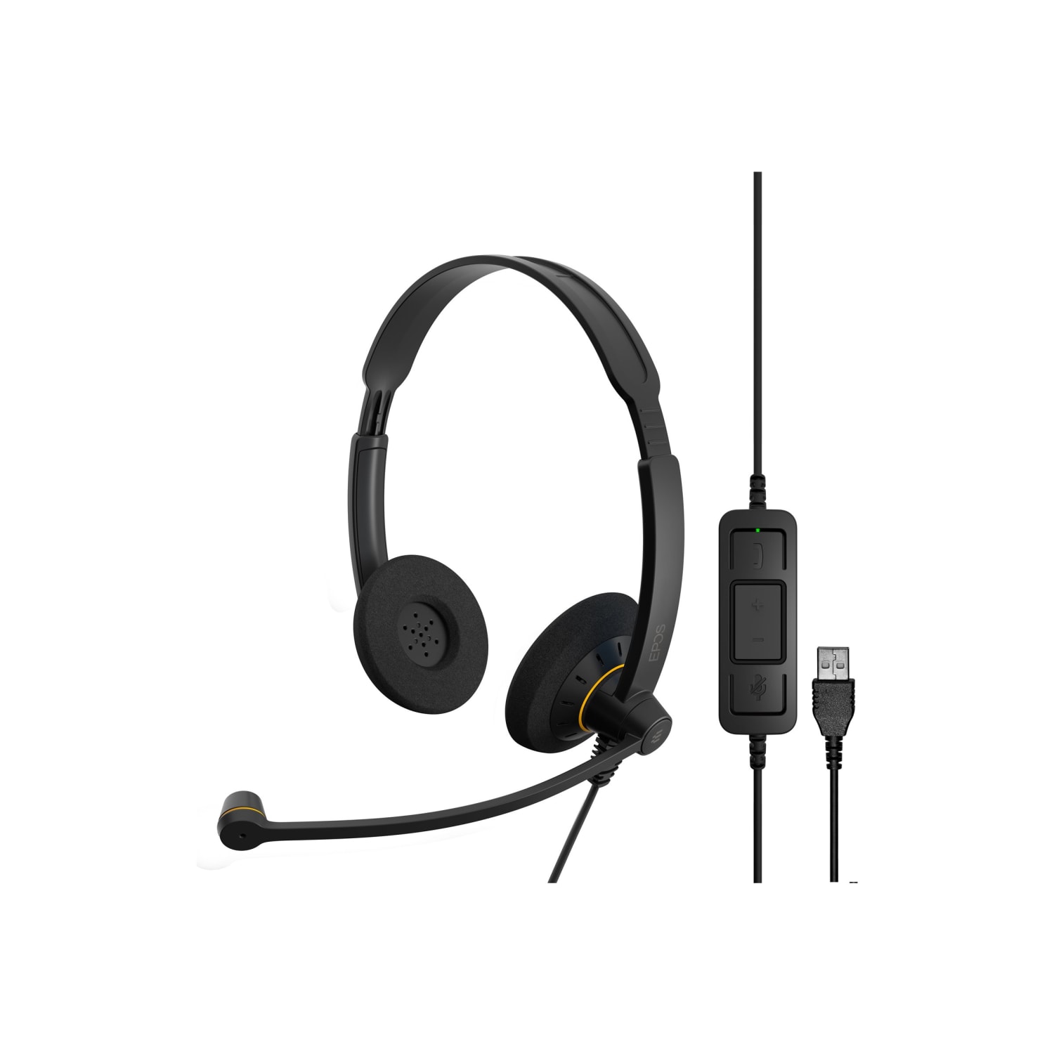 Sennheiser EPOS IMPACT SC 60 USB ML  Headset  on ear  wired  USB  black with orange color highlights - Image 3