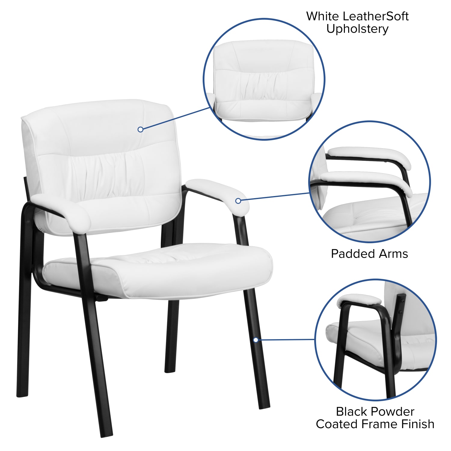 Flash Furniture LeatherSoft Executive Side Reception Chair with Powder Coated Frame WhiteBlack PopularChairscom Flash Furniture LeatherSoft Executive Side Reception Chair with Powder Coated Frame WhiteBlack PopularChairscom