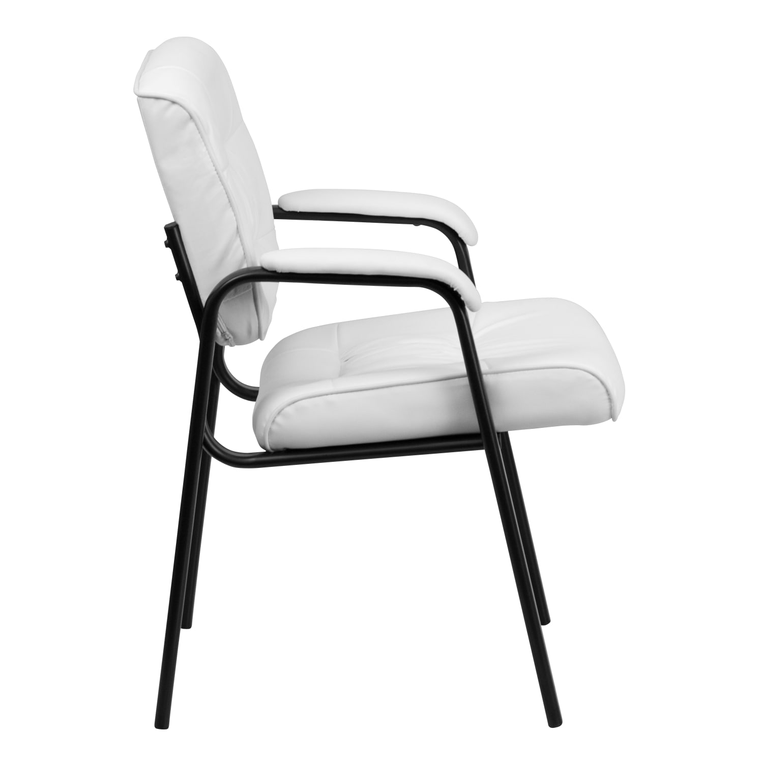 Flash Furniture LeatherSoft Executive Side Reception Chair with Powder Coated Frame WhiteBlack PopularChairscom Flash Furniture LeatherSoft Executive Side Reception Chair with Powder Coated Frame WhiteBlack PopularChairscom