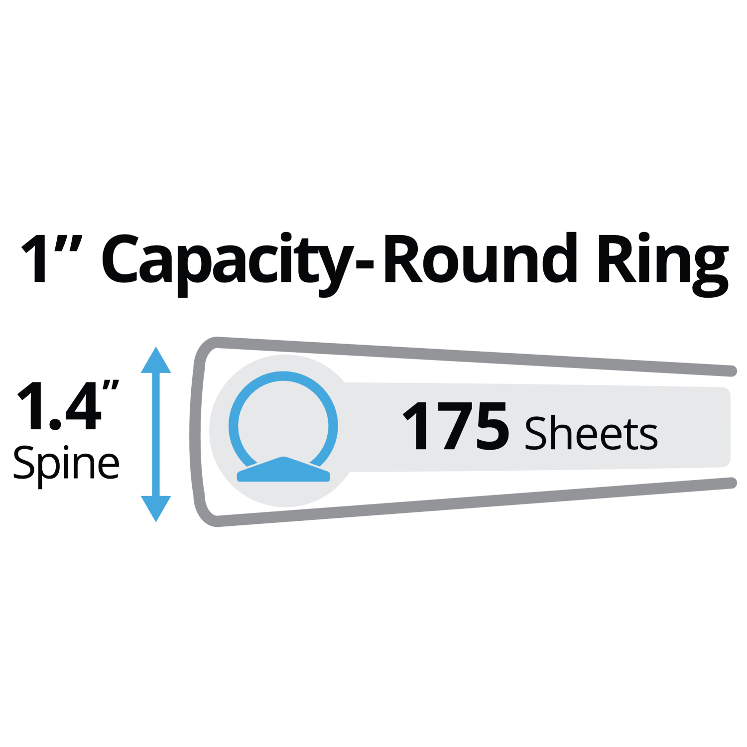 Avery Economy 3-Ring Binder, 1in Round Rings, White - Image 3