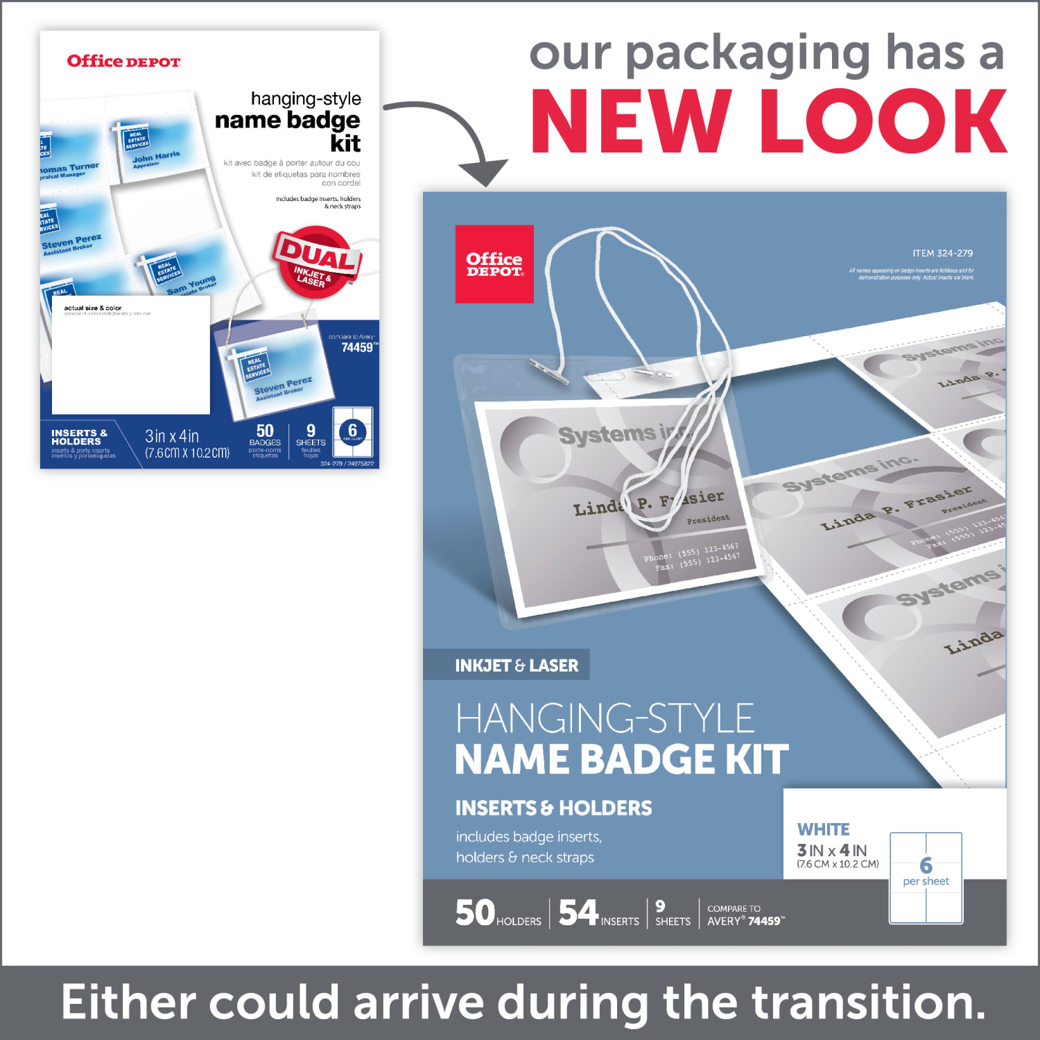 Office Depot Brand Name Badge Kit, Hanging-Style, Convention Size,  3in x 4in, Pack Of 50 - Image 5