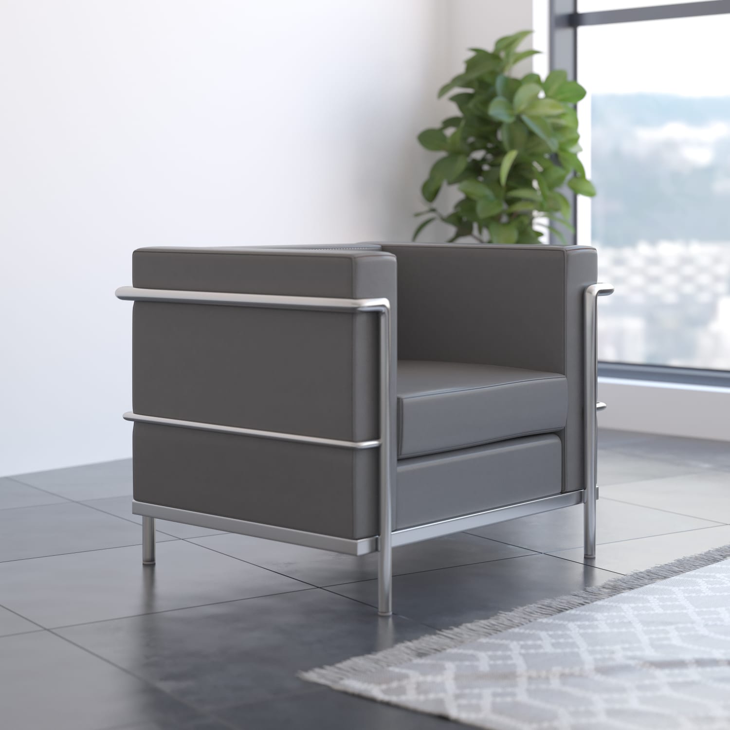 Flash Furniture HERCULES Regal Series Reception Chair, Gray - Image 3