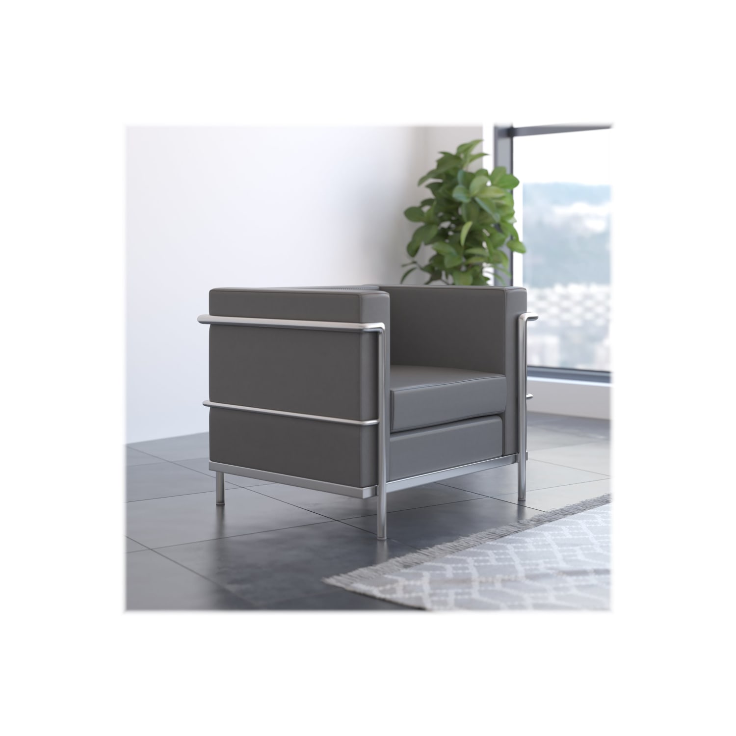 Flash Furniture HERCULES Regal Series Reception Chair Gray PopularChairscom