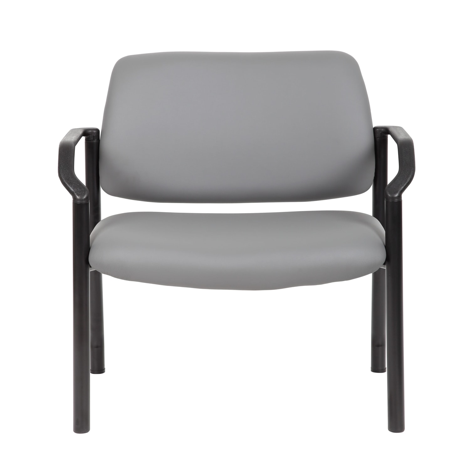 Boss Office Products Antimicrobial Vinyl Mid-Back Guest Chair, Black - Image 3