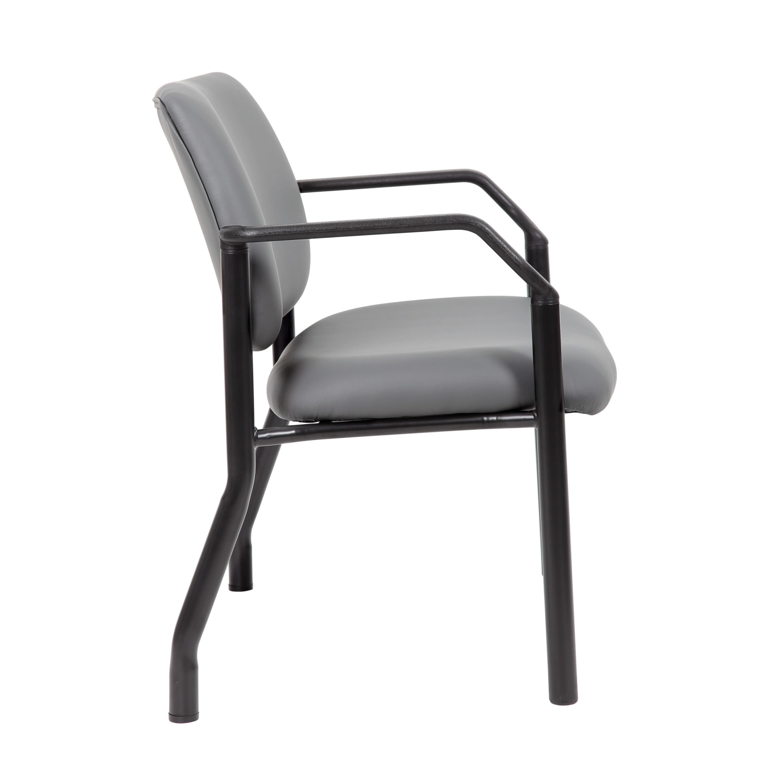 Boss Office Products Antimicrobial Vinyl Mid-Back Guest Chair, Black - Image 4