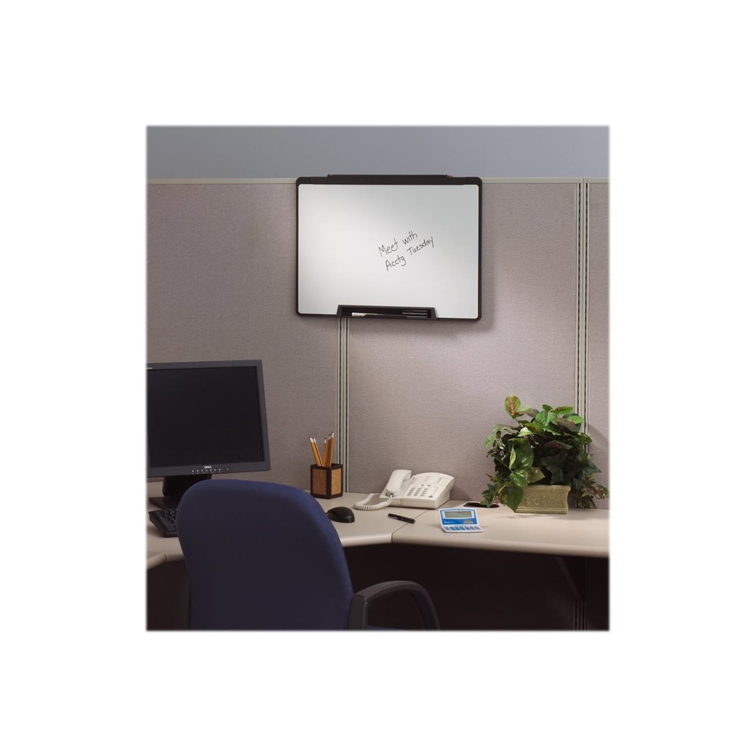 Quartet Cubicle Motion Dry-Erase Whiteboard, 36in x 24in, Aluminum Frame With Black Finish - Image 4