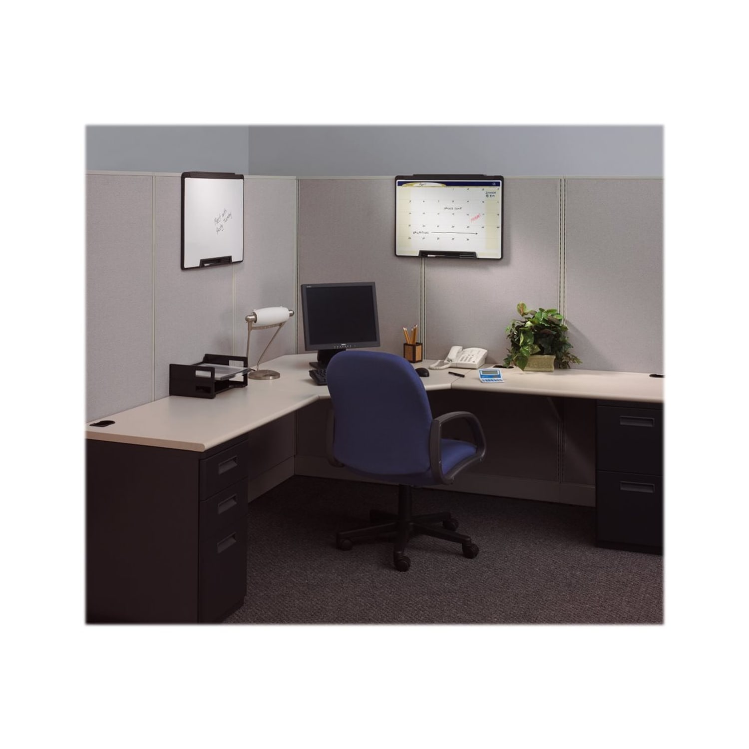 Quartet Cubicle Motion Dry-Erase Whiteboard, 36in x 24in, Aluminum Frame With Black Finish - Image 5