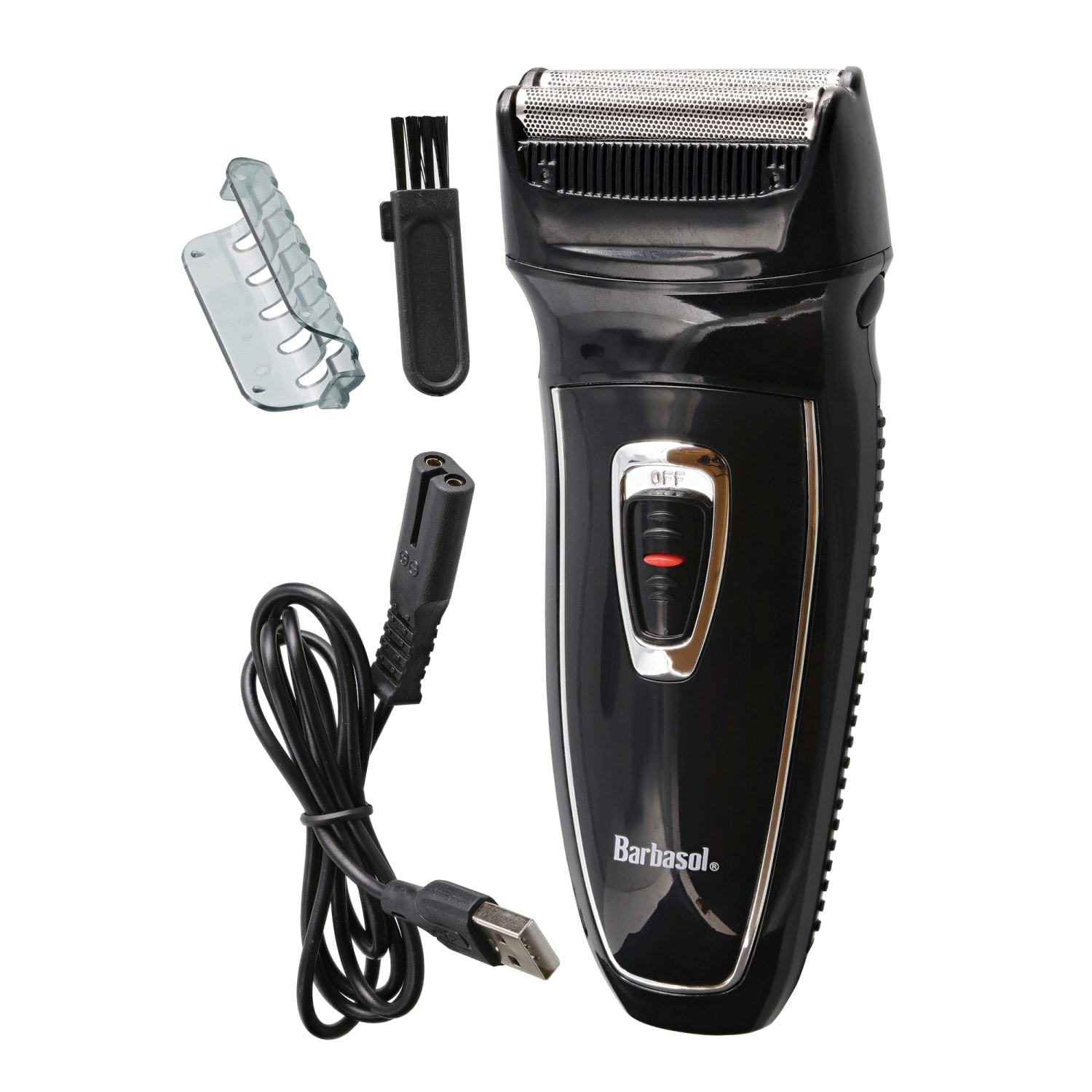 Barbasol Mens Rechargeable Foil Shaver With Pop-Up Trimmer, 9ft, Black - Image 3