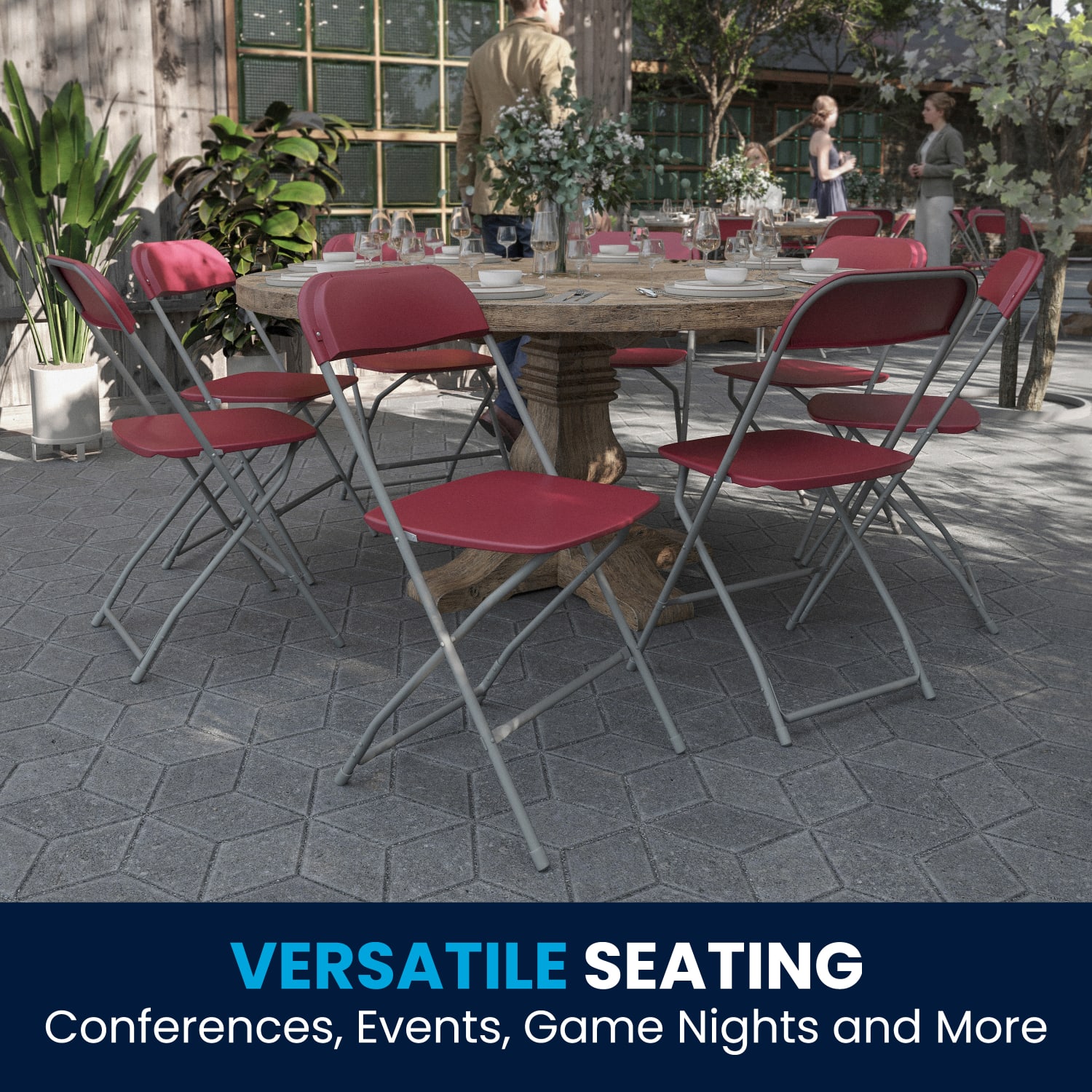 Flash Furniture Hercules Series Folding Chairs, Red/Gray, Pack Of 4 Chairs - Image 4