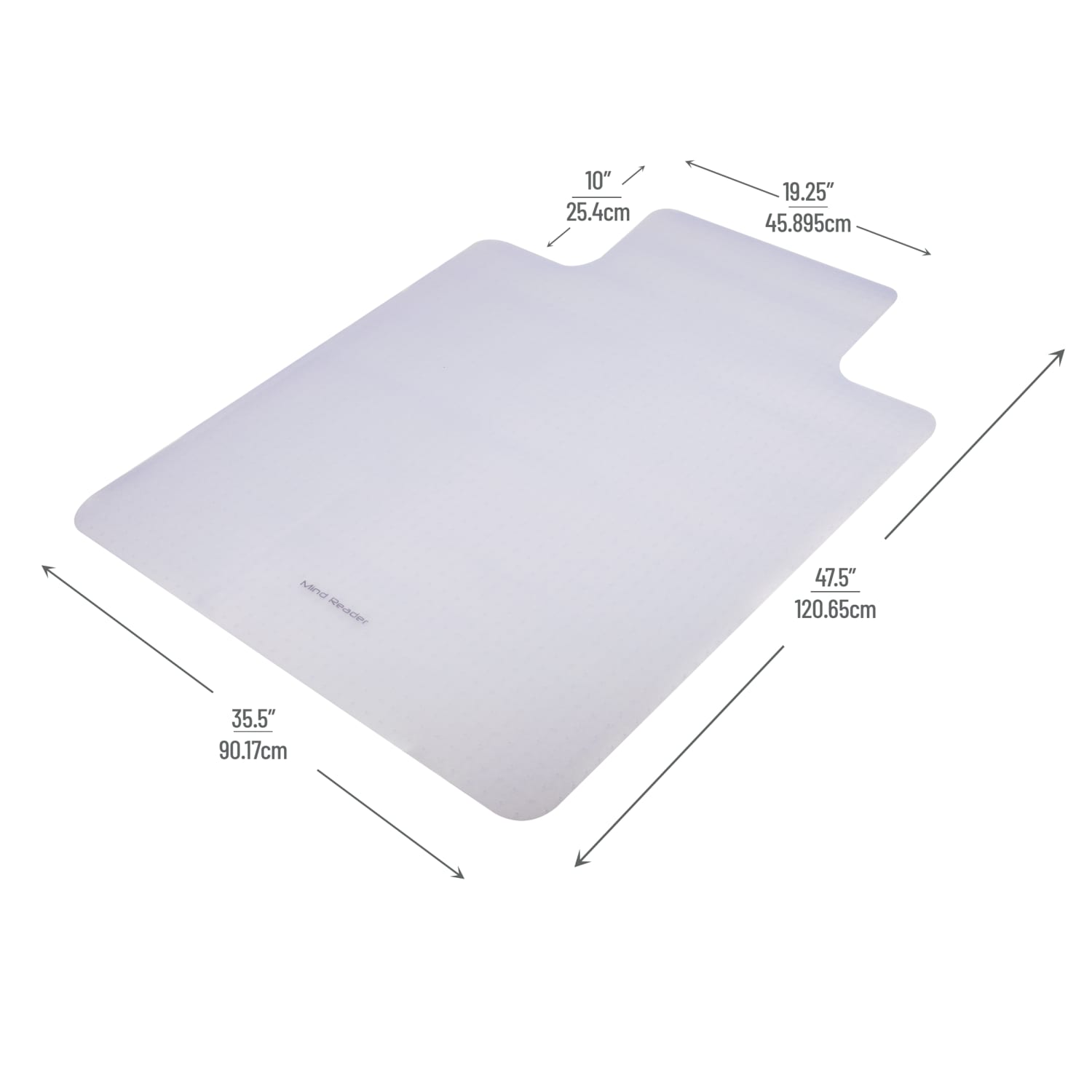 Mind Reader Office Chair Mat with Carpet Gripper, PVC,1/16inH x 35-1/2inW x 47-1/2inD, Clear - Image 6
