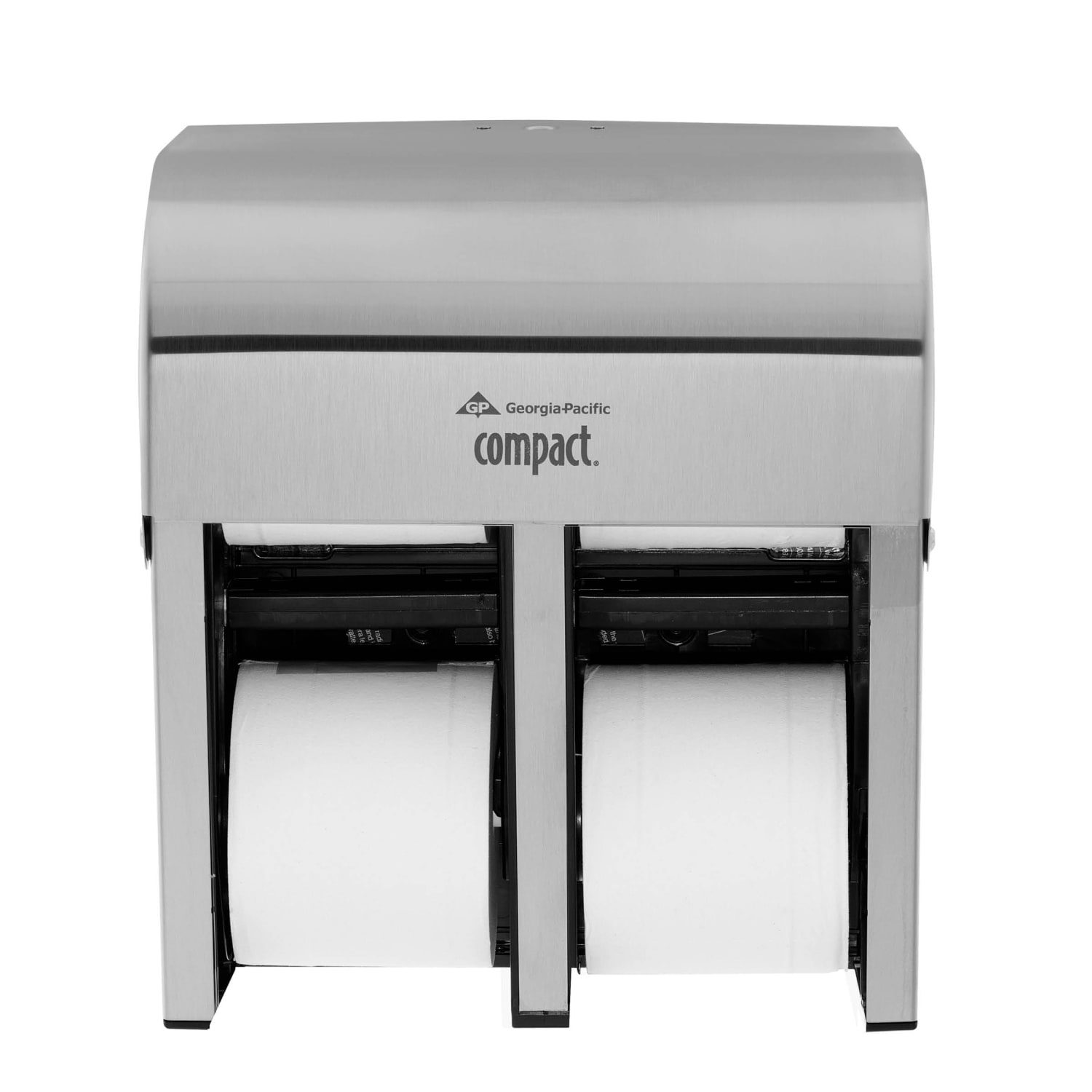 Compact by GP PRO 4-Roll Quad Coreless High-Capacity Toilet Paper Dispenser, Stainless Steel - Image 3