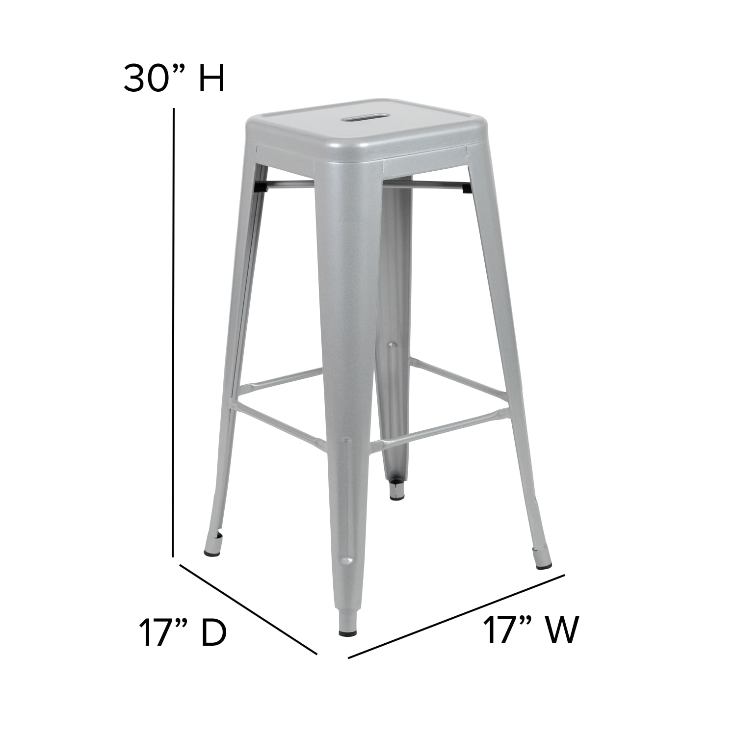 Flash Furniture 30in Metal Indoor Bar Stools Set Of 4 Bar Stools Silver PopularChairscom Flash Furniture 30in Metal Indoor Bar Stools Set Of 4 Bar Stools Silver PopularChairscom