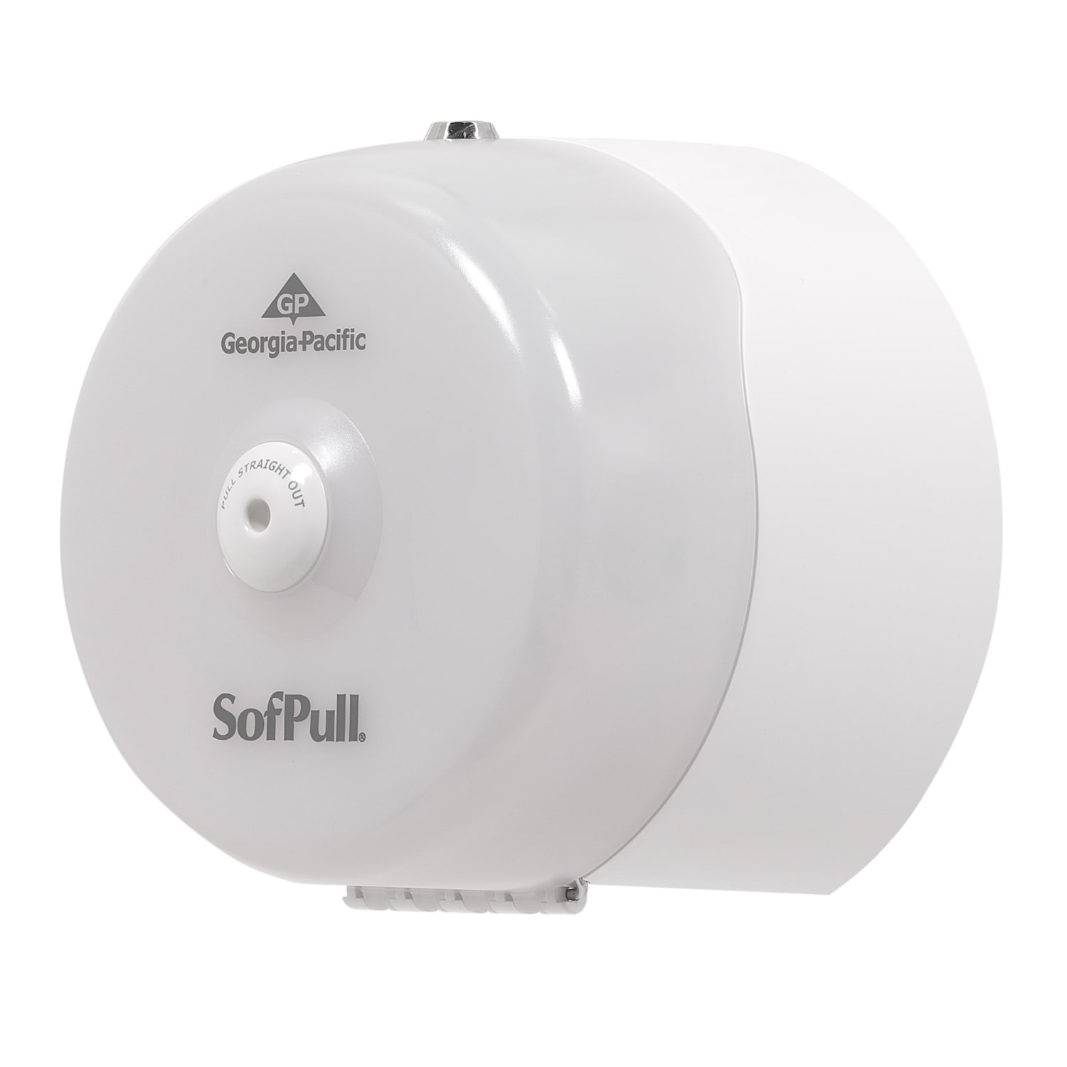 SofPull Mini High-Capacity Centerpull Bathroom Tissue Dispenser, White - Image 3