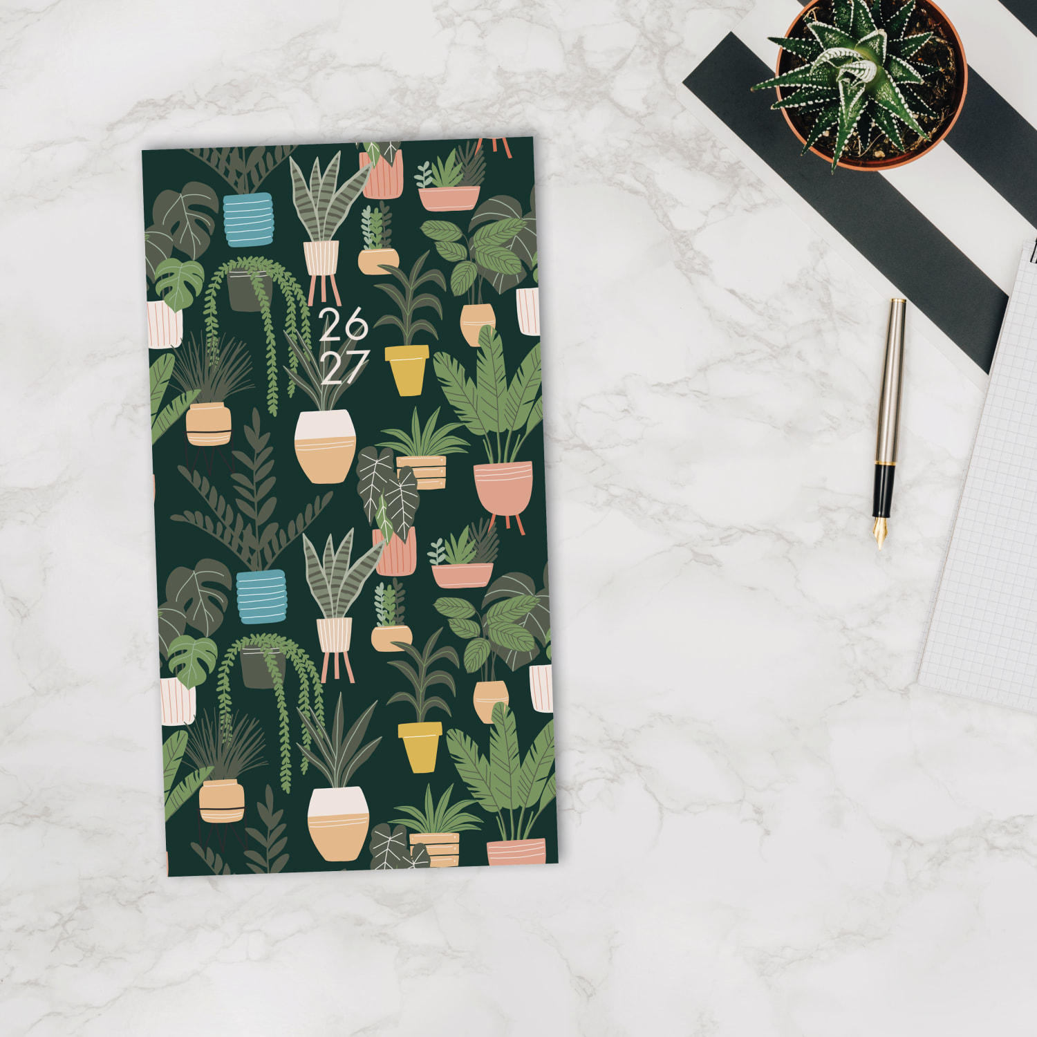 2026-2027 Willow Creek Press 2-Year Monthly Checkbook/Calendar, 3-1/2in x 6-1/2in, Cactus, January 2026 To December 2027, 57629 - Image 4