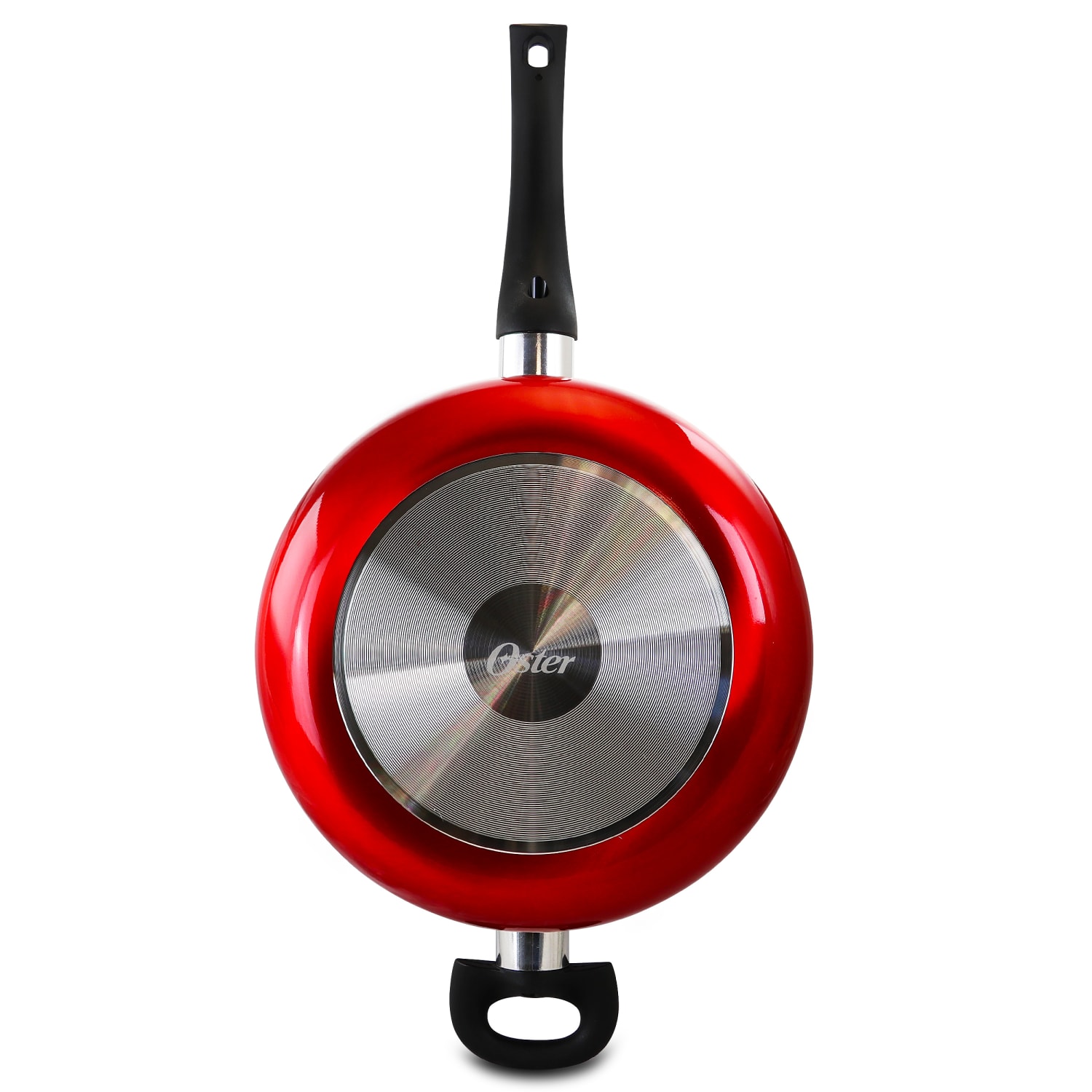 Oster Merrion Aluminum Nonstick Saute Pan With Lid, 3.5 Qt, Red - Image 3