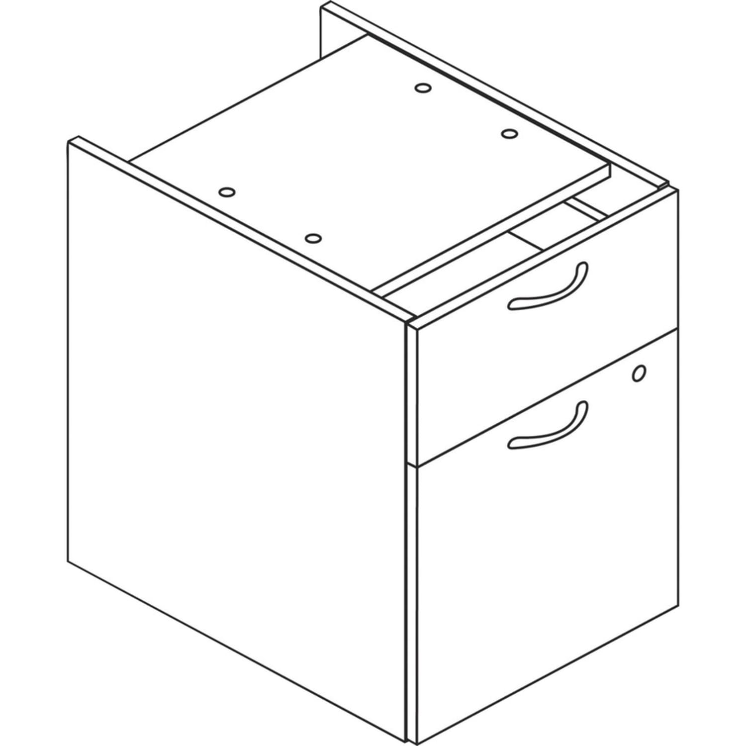 HON Mod HLPLPHBF Pedestal, 20inH x 15inW x 20inD, 2 x Box, File Drawer(s), Traditional Mahogany - Image 4
