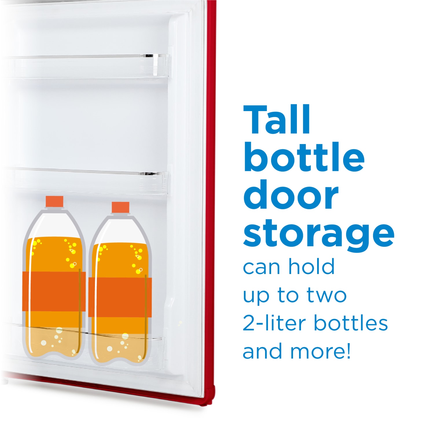 Commercial Cool Retro 4.4 Cu. Ft. Mini Refrigerator With 2 Slide-Out Glass Shelves, Red - Image 6