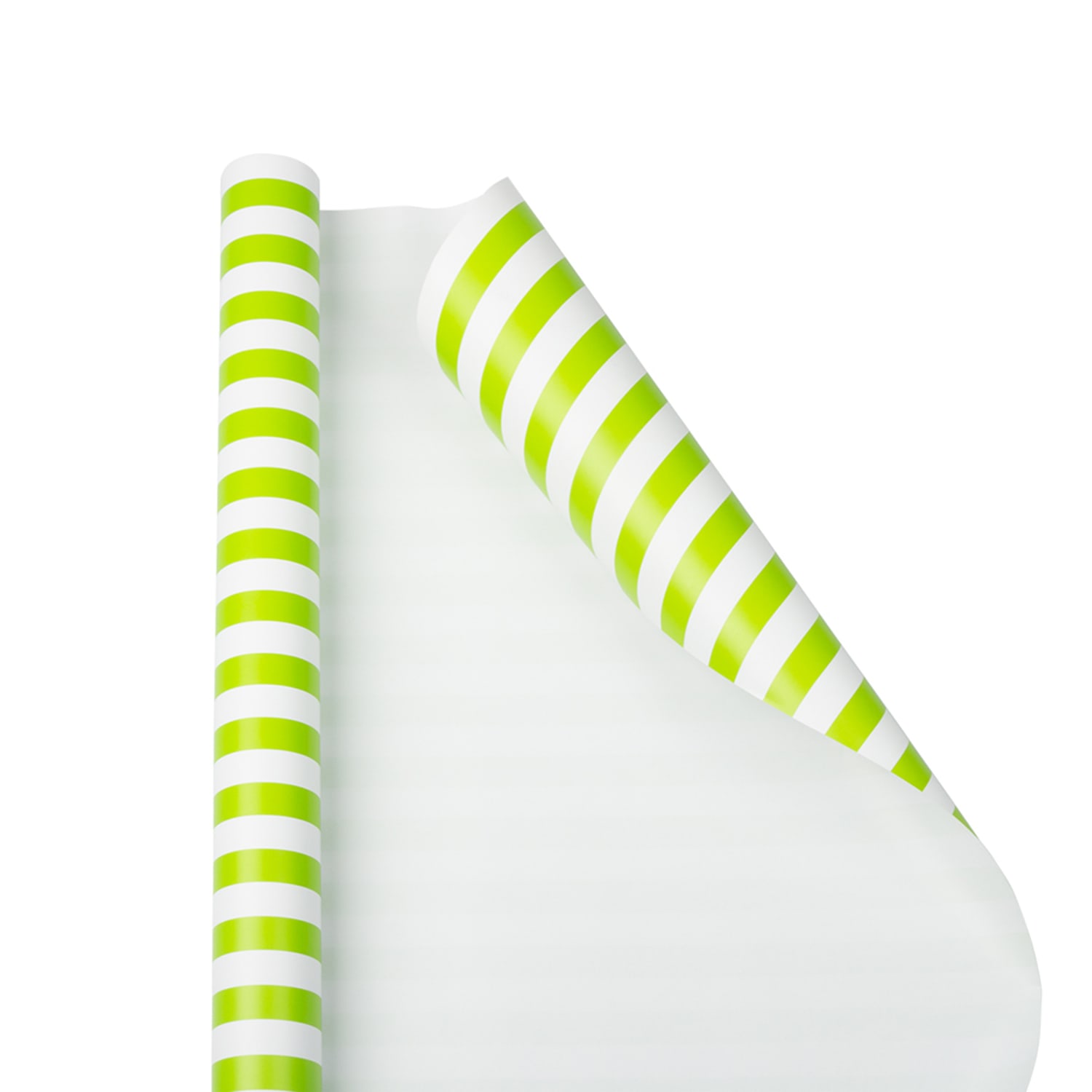JAM Paper Wrapping Paper, Striped, 25 Sq Ft, Lime Green/White - Image 4