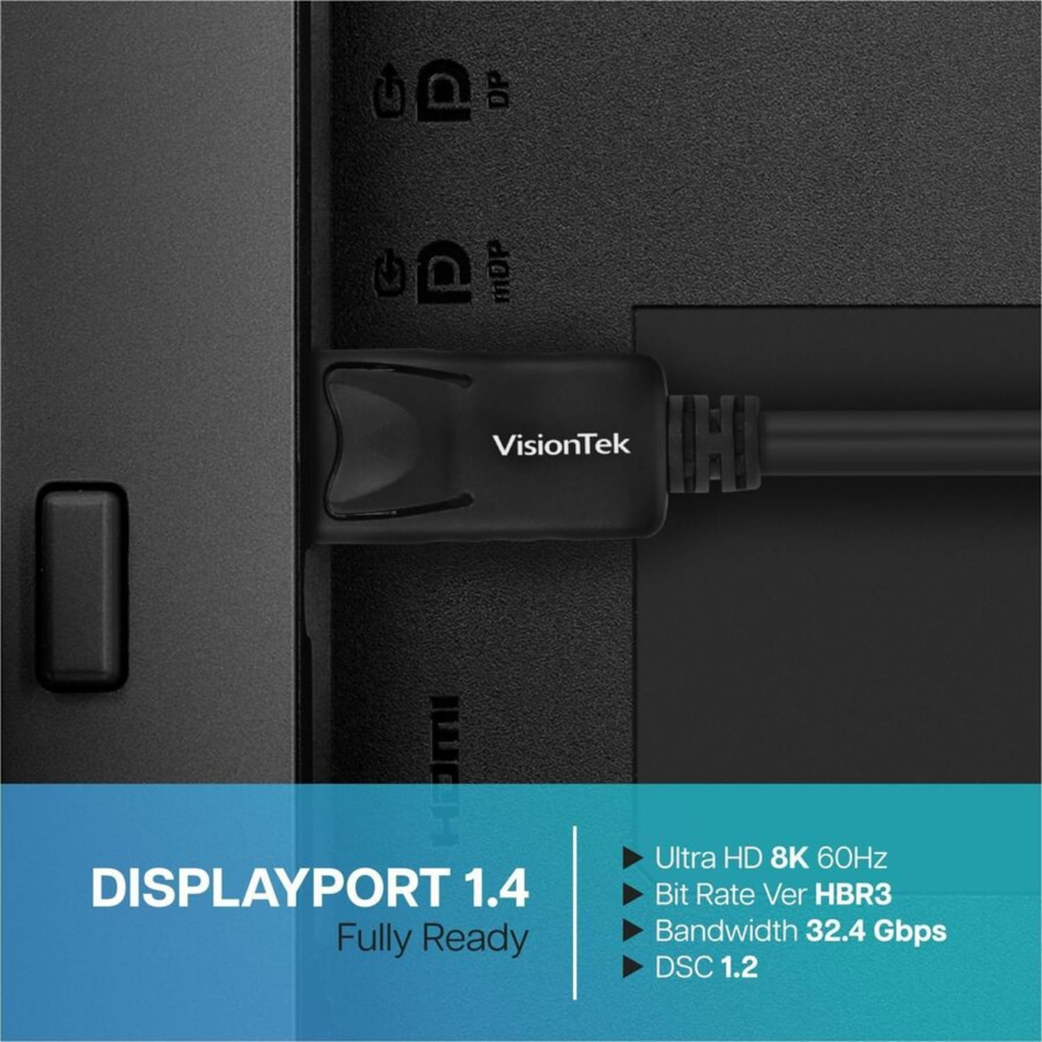 VisionTek DisplayPort to DisplayPort 1.4 2 Meter Cable - 901291 - Image 5