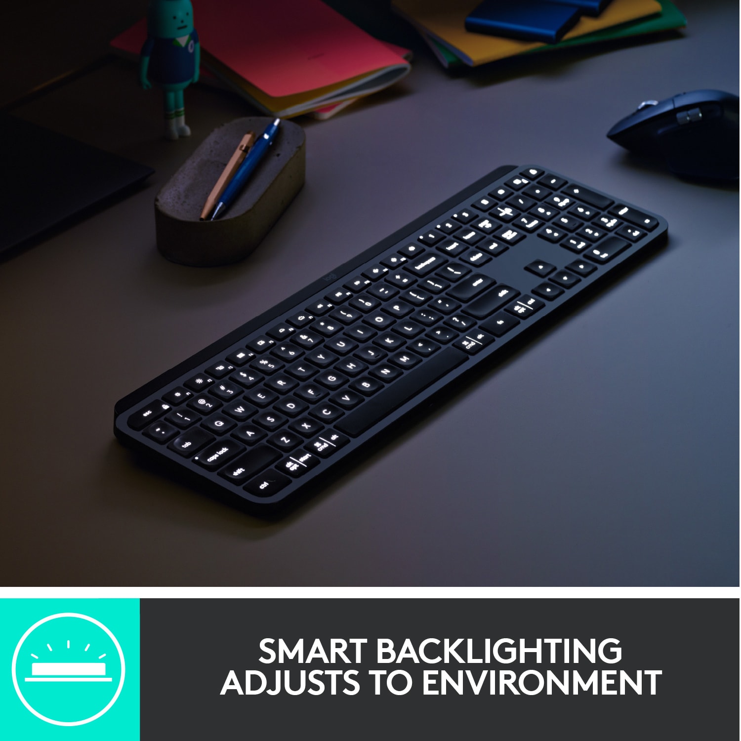 Logitech MX Keys Wireless Illuminated Keyboard for Business, Quiet Perfect-Stroke Keys, Logi Bolt Technology - 920010116 - Image 6
