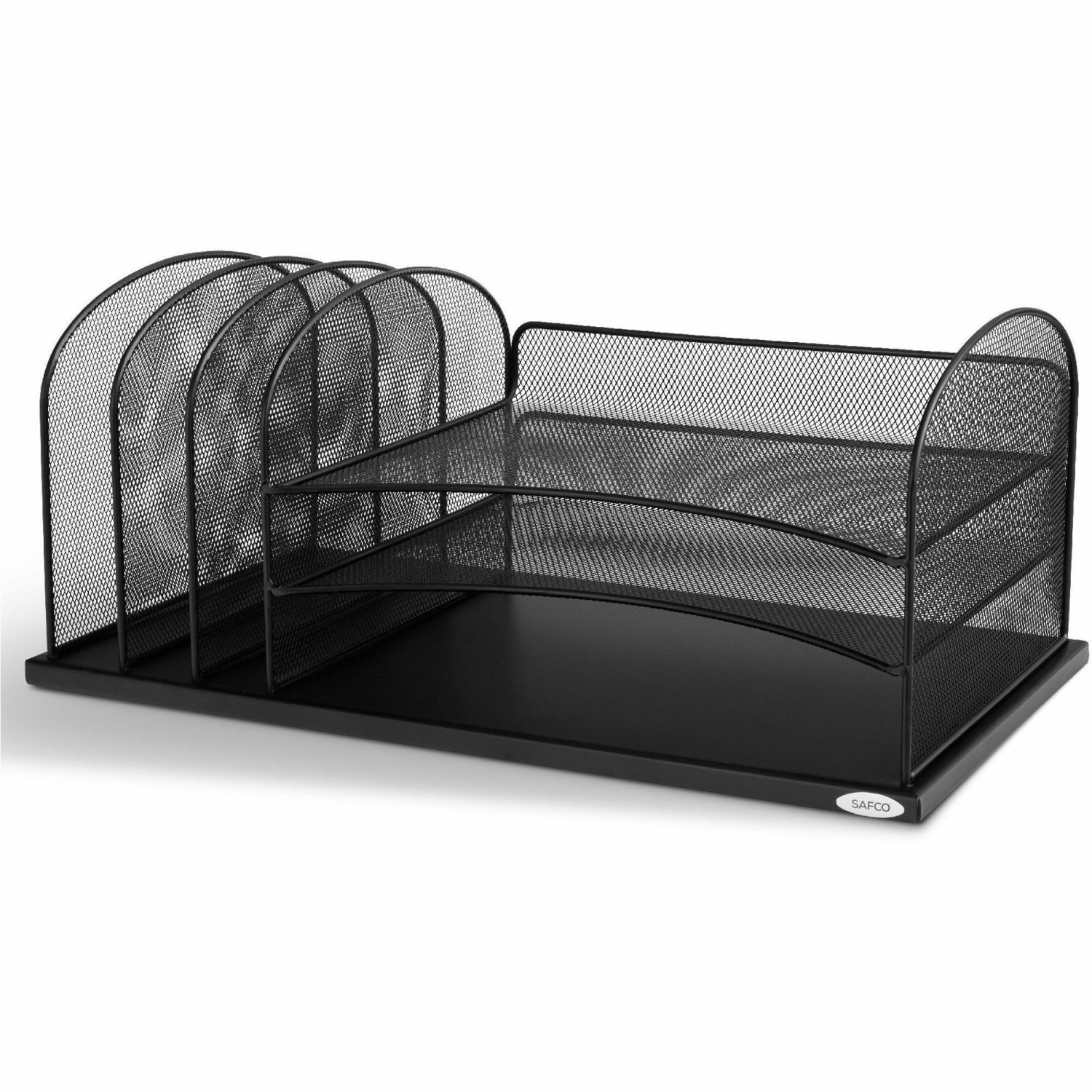 Safco Horizontal Mesh Desk Organizer, 8 1/4inH x 19 1/2inW x 11 1/2inD, Black - Image 5