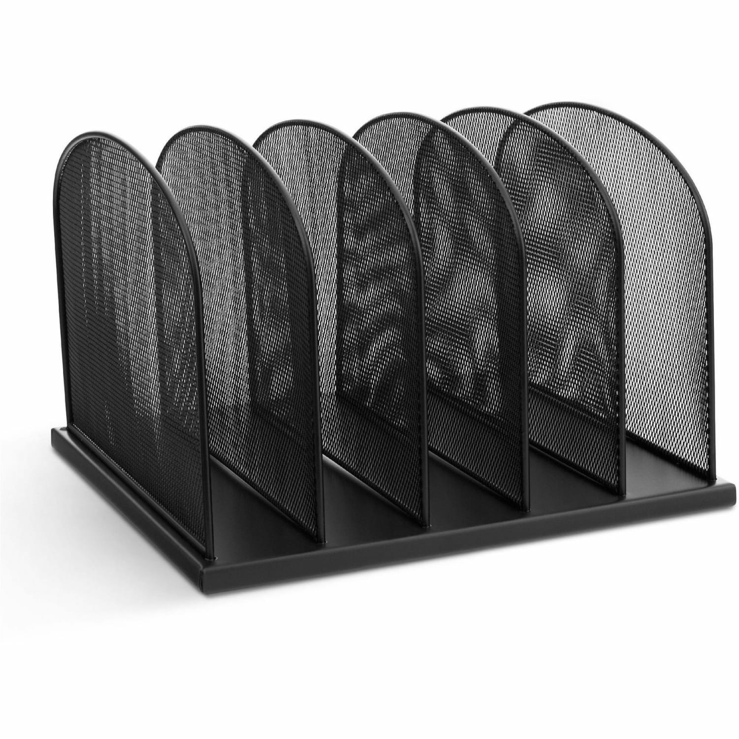 Safco Mesh Desk Organizers - 5 Compartment(s) - 2in - 8.3in Height x 12.5in Width x 11.3in Depth - Desktop - Black - Steel - 1Each - Image 3