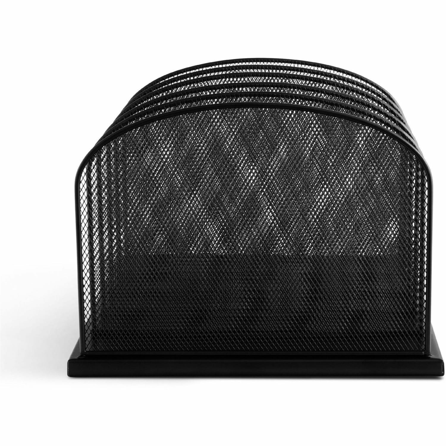 Safco Mesh Desk Organizers - 5 Compartment(s) - 2in - 8.3in Height x 12.5in Width x 11.3in Depth - Desktop - Black - Steel - 1Each - Image 4