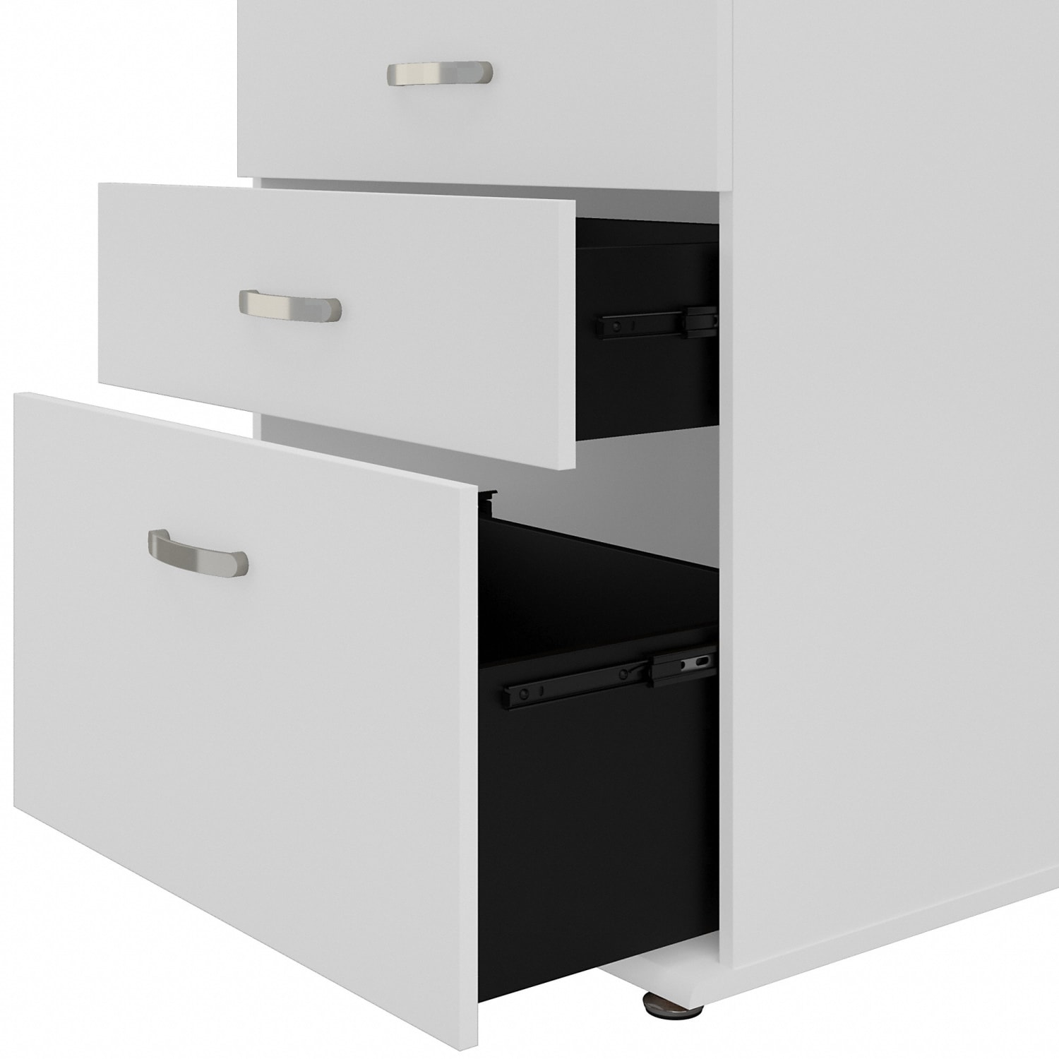 Bush Business Furniture Universal Floor Storage Cabinet With Drawers, White, Standard Delivery - Image 6