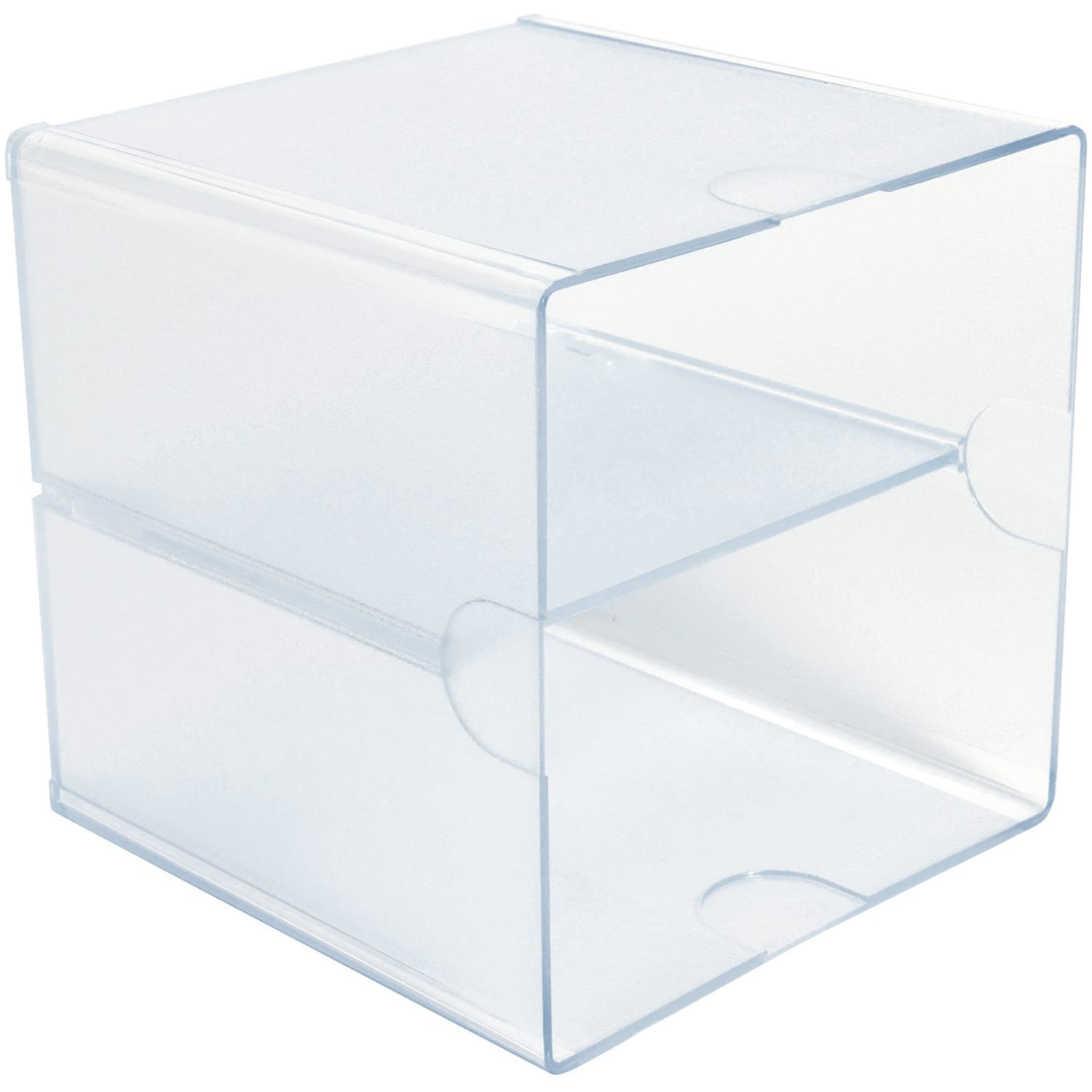 Deflecto Stackable Cube With 2 Shelves, 6inH x 6inW x 6inD, Clear - Image 4