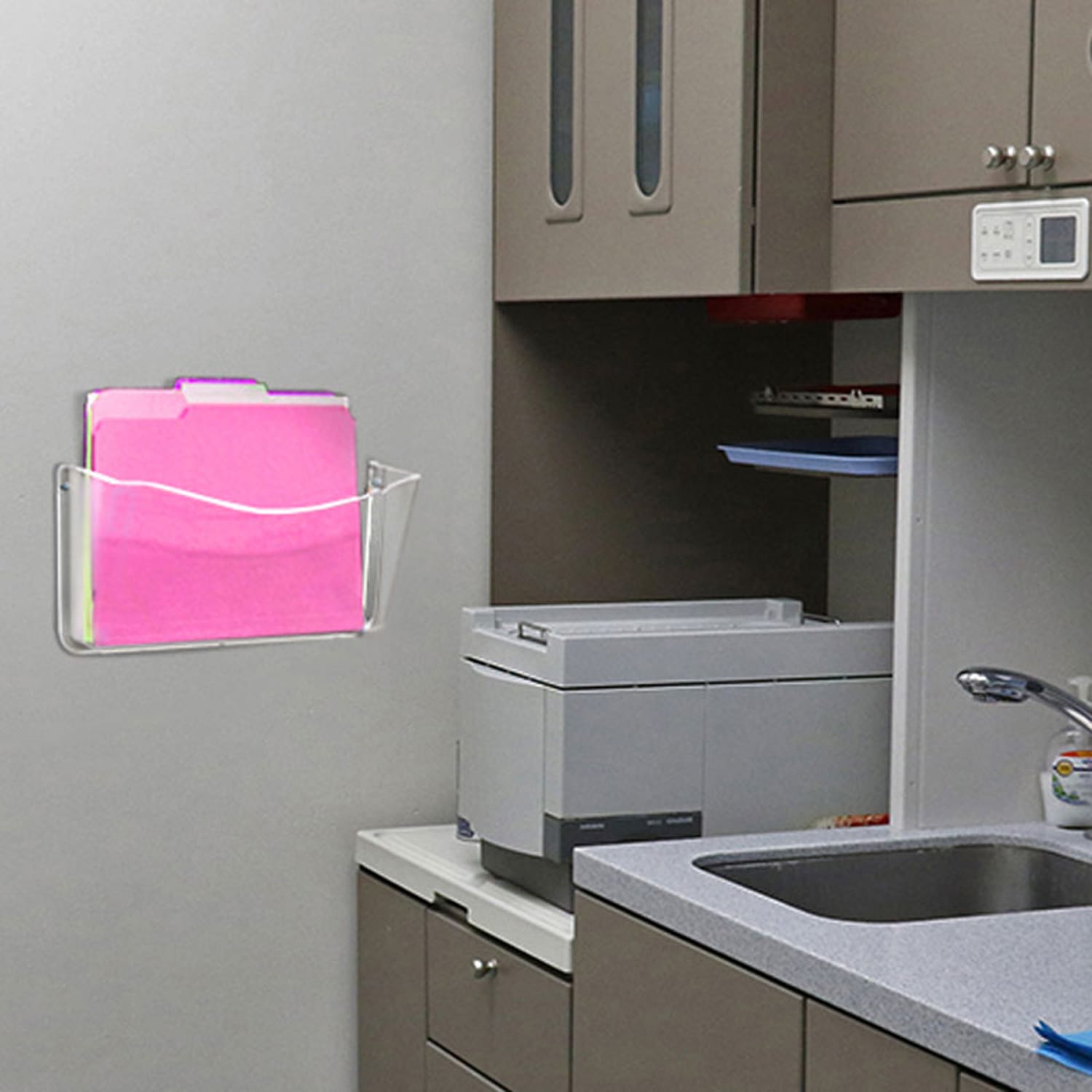 Azar Displays Single-Pocket Wall Files, Screw Mount, 7inH x 14-3/4inW x 3inD, Clear, Pack Of 4 Files - Image 3
