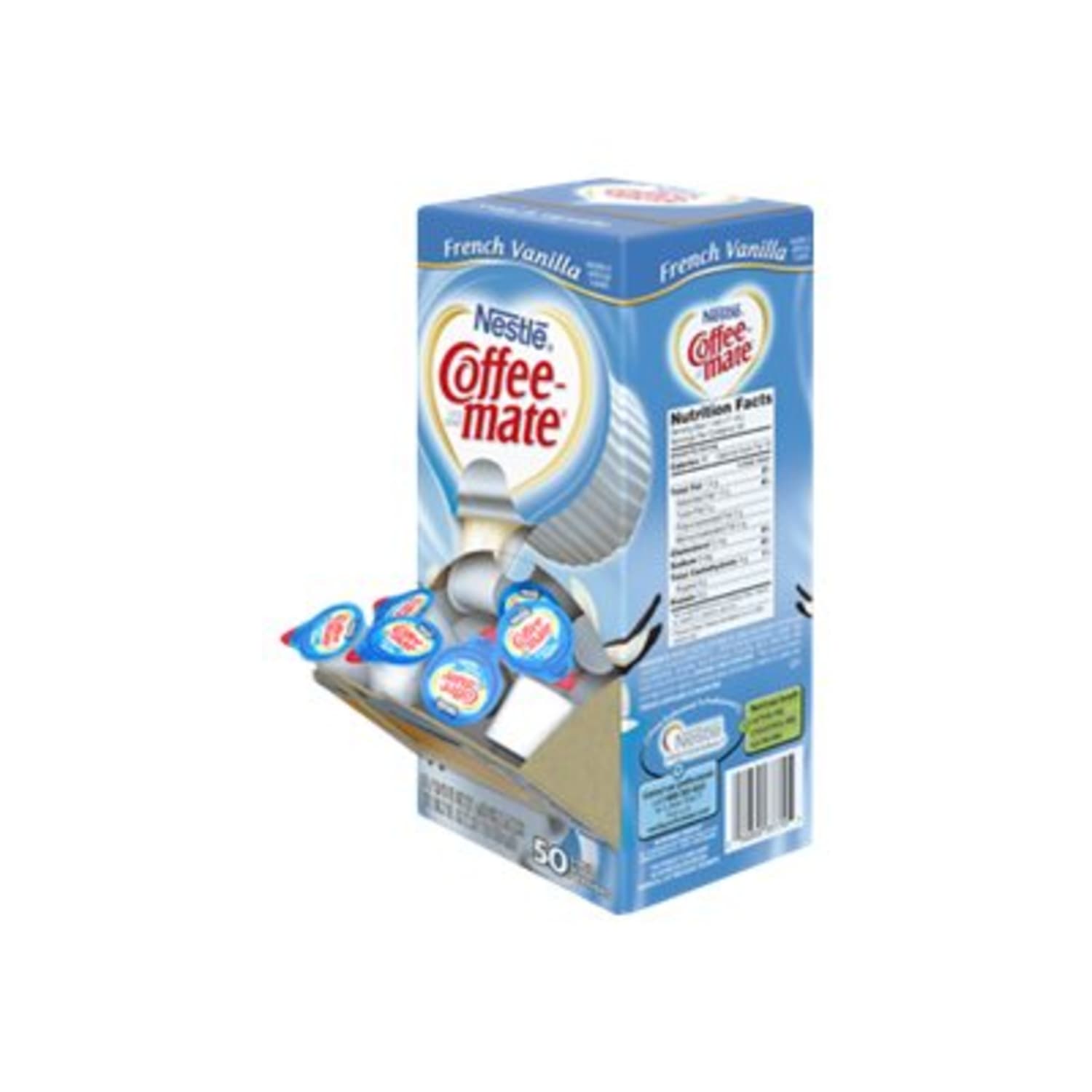 Nestle Coffee-mate Liquid Creamer, French Vanilla Flavor, 0.38 Oz Single Serve x 50