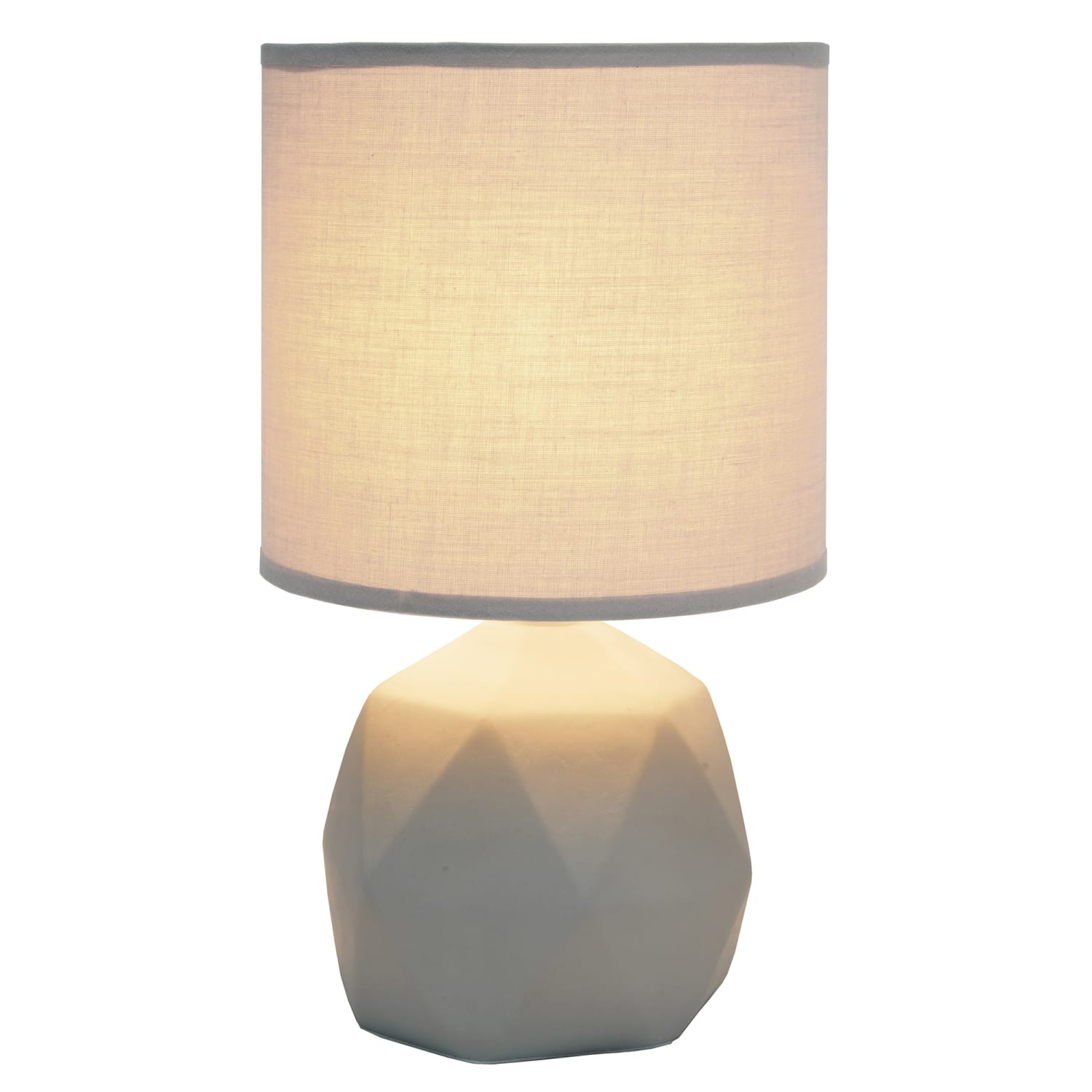 Simple Designs Geometric Concrete Lamp, 10-5/8inH, Gray Shade/Gray Base - Image 3