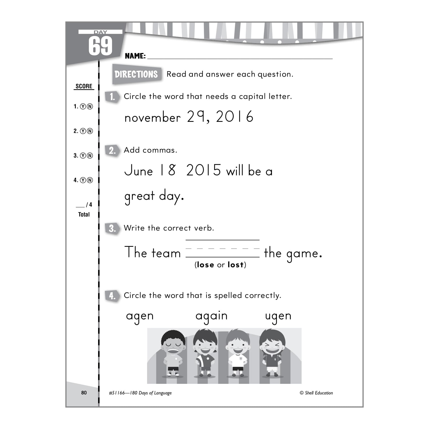 Shell Education 180 Days Of Language Workbook, Grade 1 - Image 6