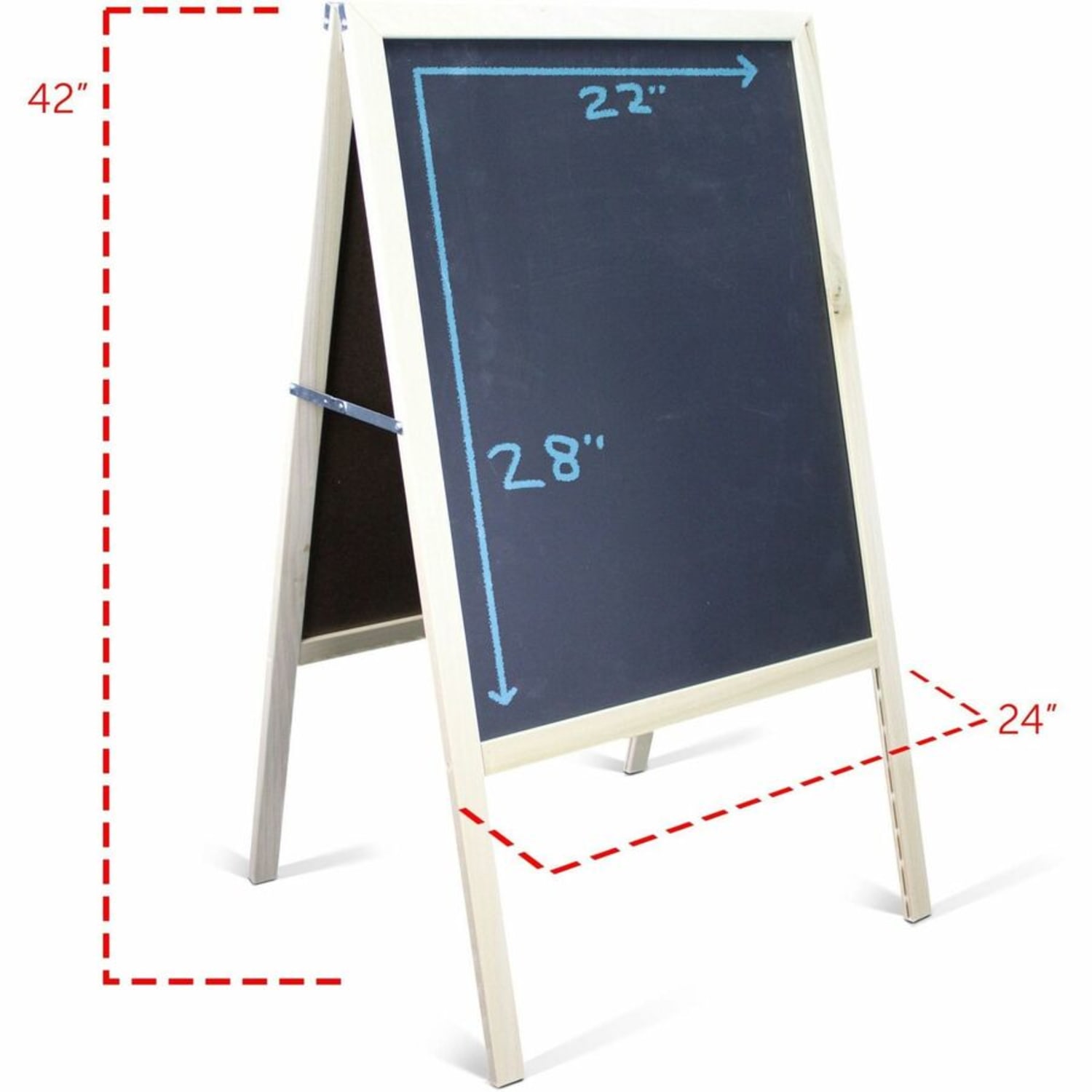Flipside Non-Magnetic Dry-Erase Whiteboard Board/Chalkboard Easel, 18 1/2in x 18 1/2in, Wood Frame With Pine Finish - Image 5