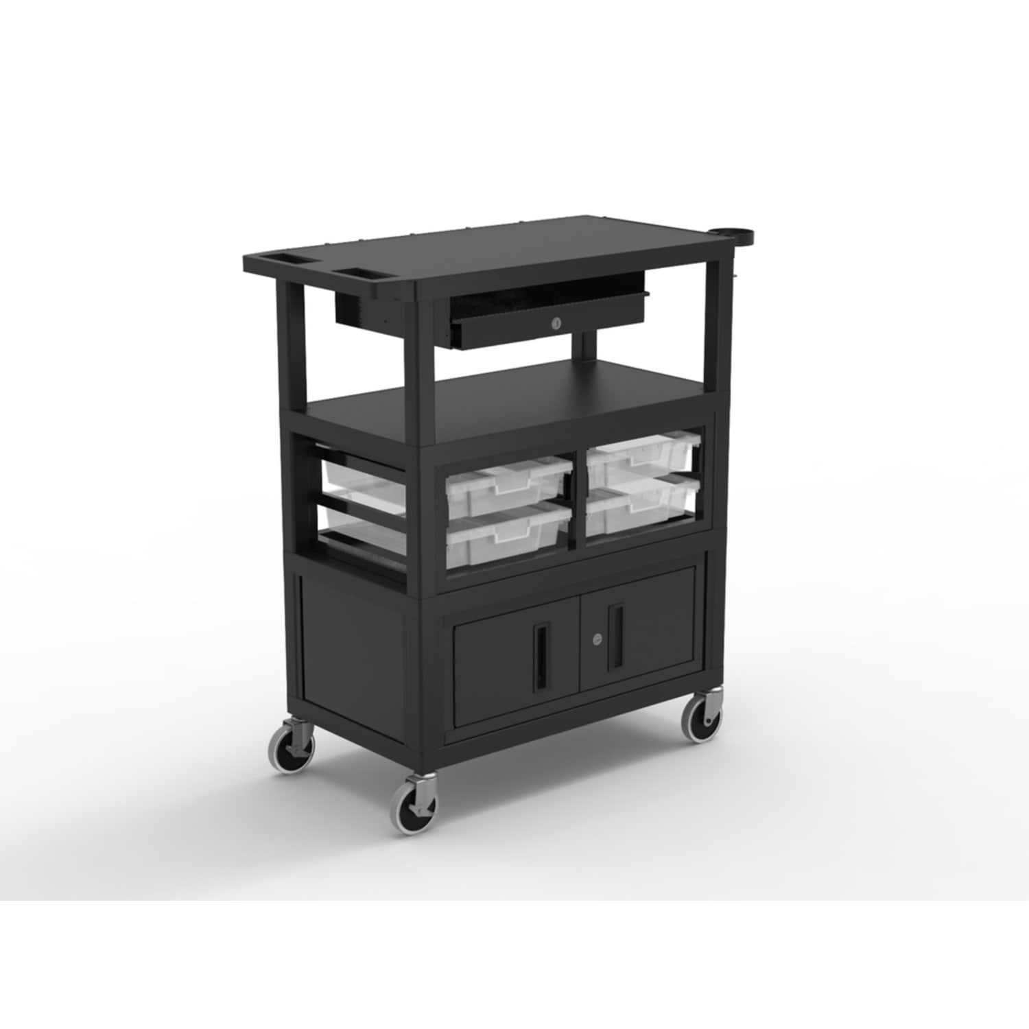Luxor Deluxe Teacher Cart, 35-5/8inH x 35-5/8inW x 18-1/4inD, Black - Image 3