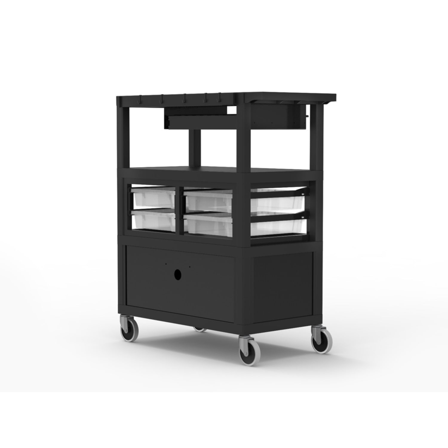 Luxor Deluxe Teacher Cart, 35-5/8inH x 35-5/8inW x 18-1/4inD, Black - Image 4