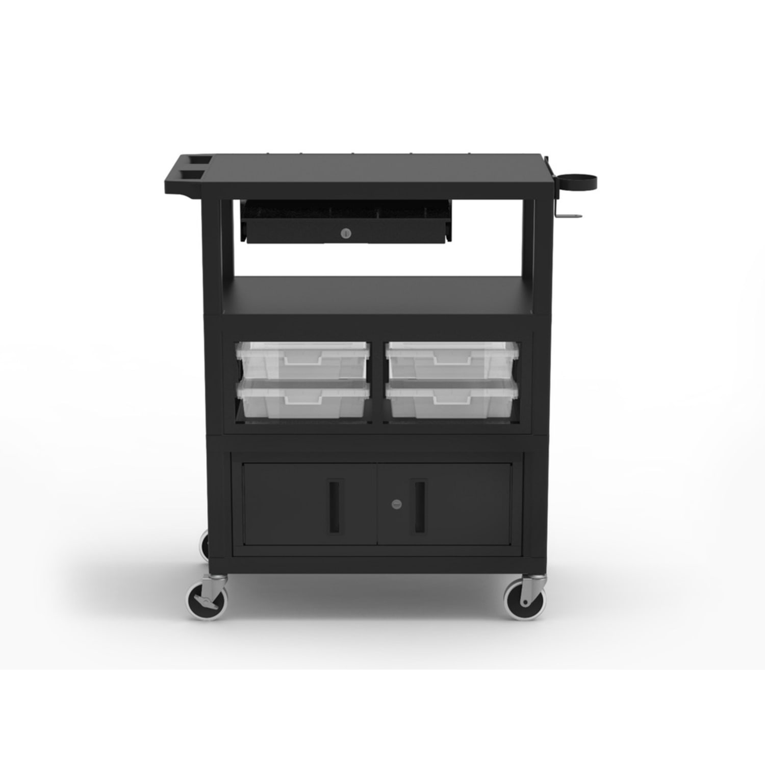 Luxor Deluxe Teacher Cart, 35-5/8inH x 35-5/8inW x 18-1/4inD, Black - Image 5