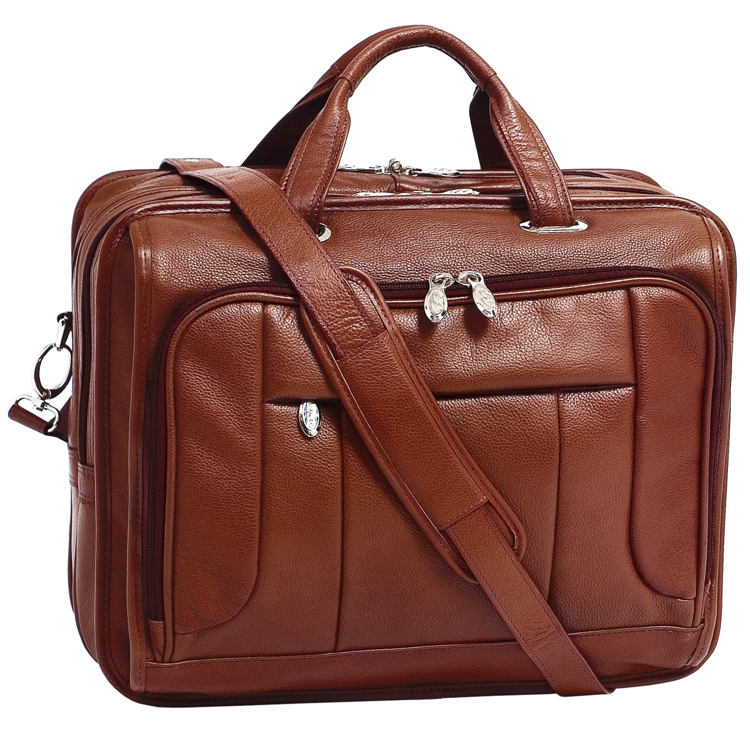 McKlein River West Leather Laptop Case, Brown - Image 3