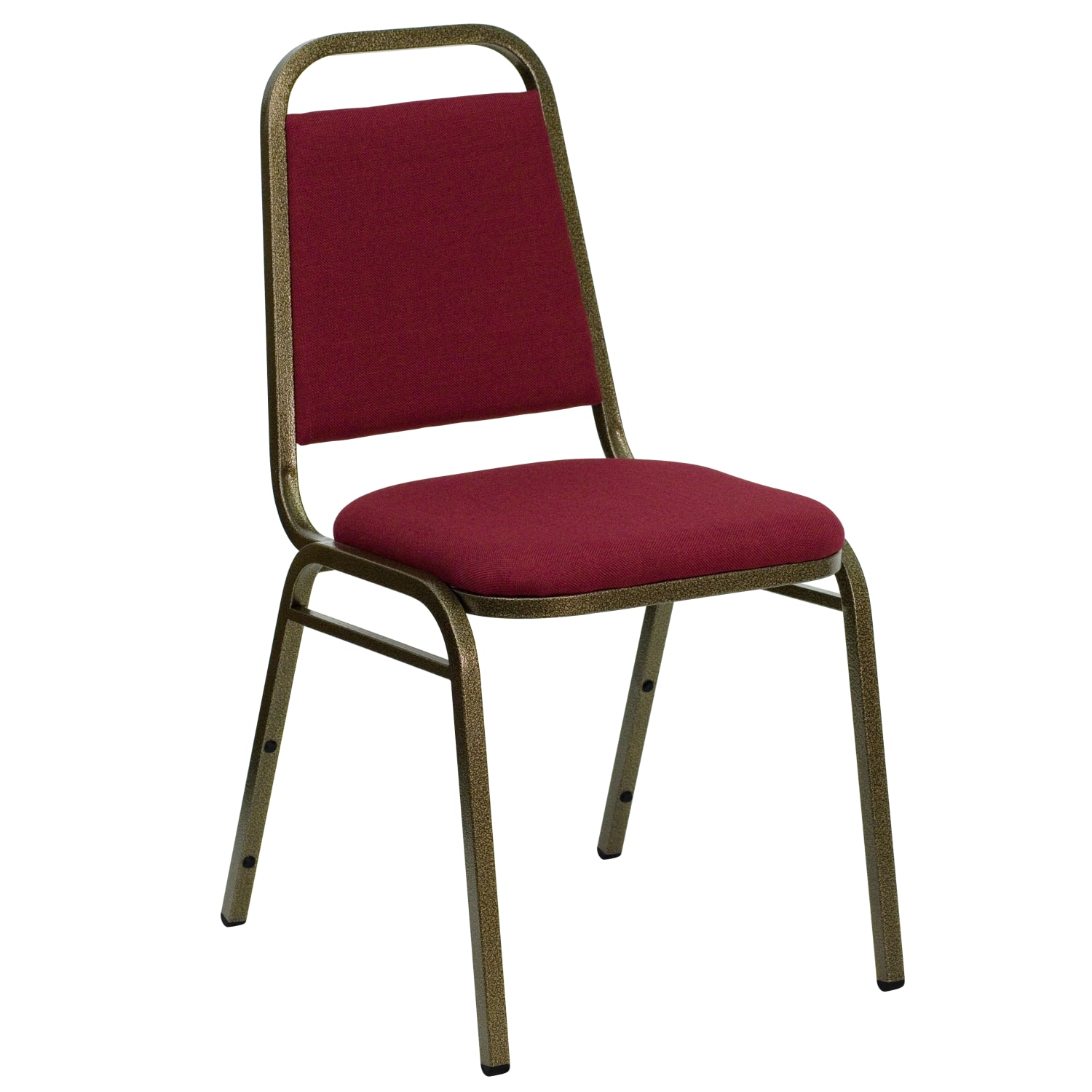 Flash Furniture HERCULES Series Trapezoidal Back Fabric Stacking Banquet Chair with 1.5in Thick Seat, Burgundy Fabric/Gold Vein Frame