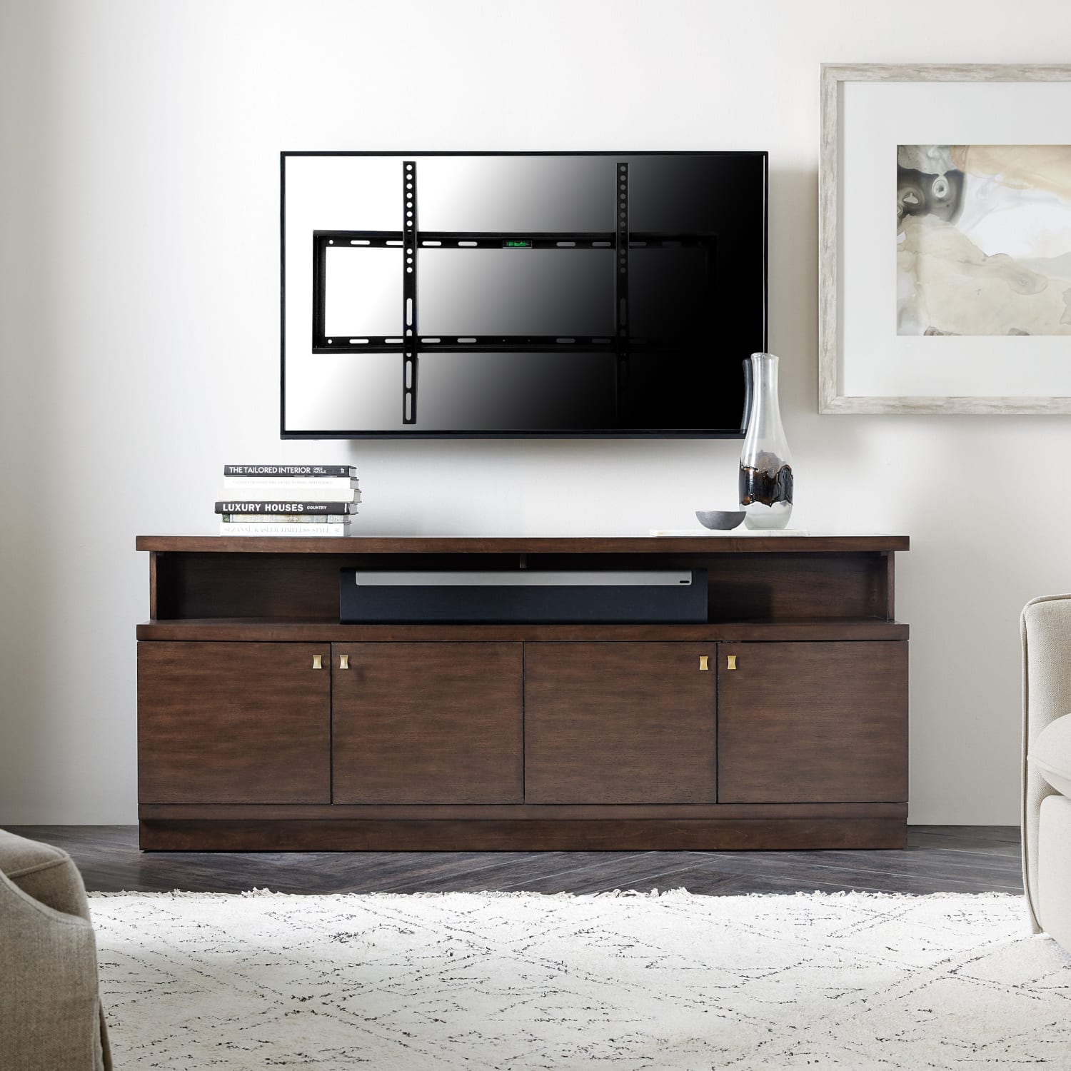 MegaMounts Smooth Fixed Wall Mount For 26 - 55in TVs, 16.5inH x 18inW x 1.5inD, Matte Black - Image 4
