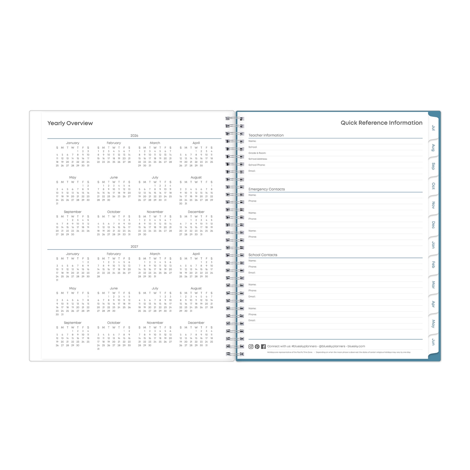 Teacher Lesson Planner BS Ditsy Dapple 8.5x11 AY26-27 W/M - Image 6
