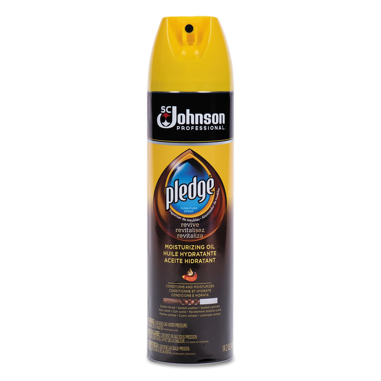 Pledge Furniture Polish, Revive Moisturizing Oil, 14.2 oz Can, 6/Carton - Image 3