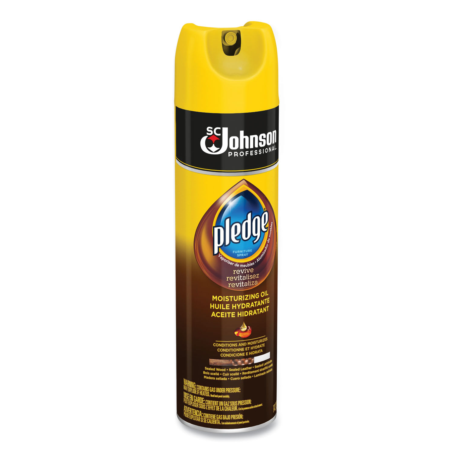 Pledge Furniture Polish, Revive Moisturizing Oil, 14.2 oz Can, 6/Carton - Image 5