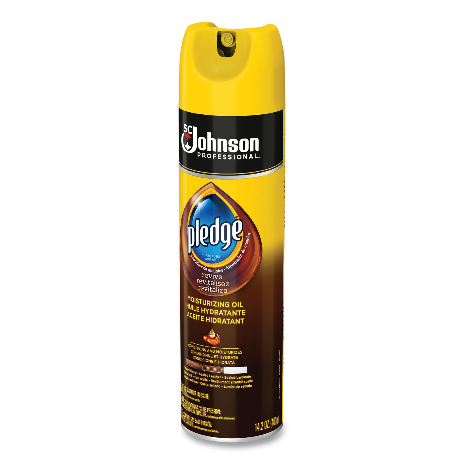 Pledge Furniture Polish, Revive Moisturizing Oil, 14.2 oz Can, 6/Carton - Image 6