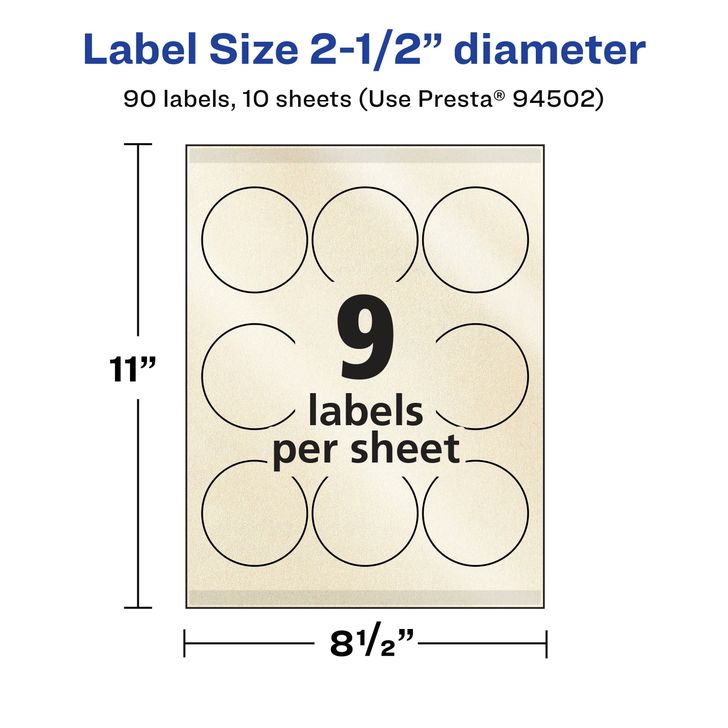 Avery Pearlized Permanent Labels With Sure Feed, 94502-PIP10, Round, 2-1/2in Diameter, Ivory, Pack Of 90 Labels - Image 6