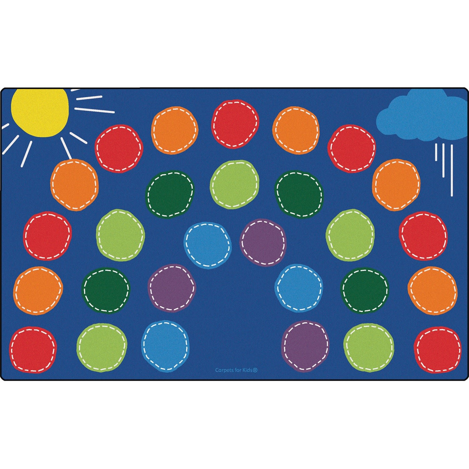 Carpets for Kids Premium Collection Rainbow Classroom Seating Rug, 8ft4in x 13ft4in, Multicolor