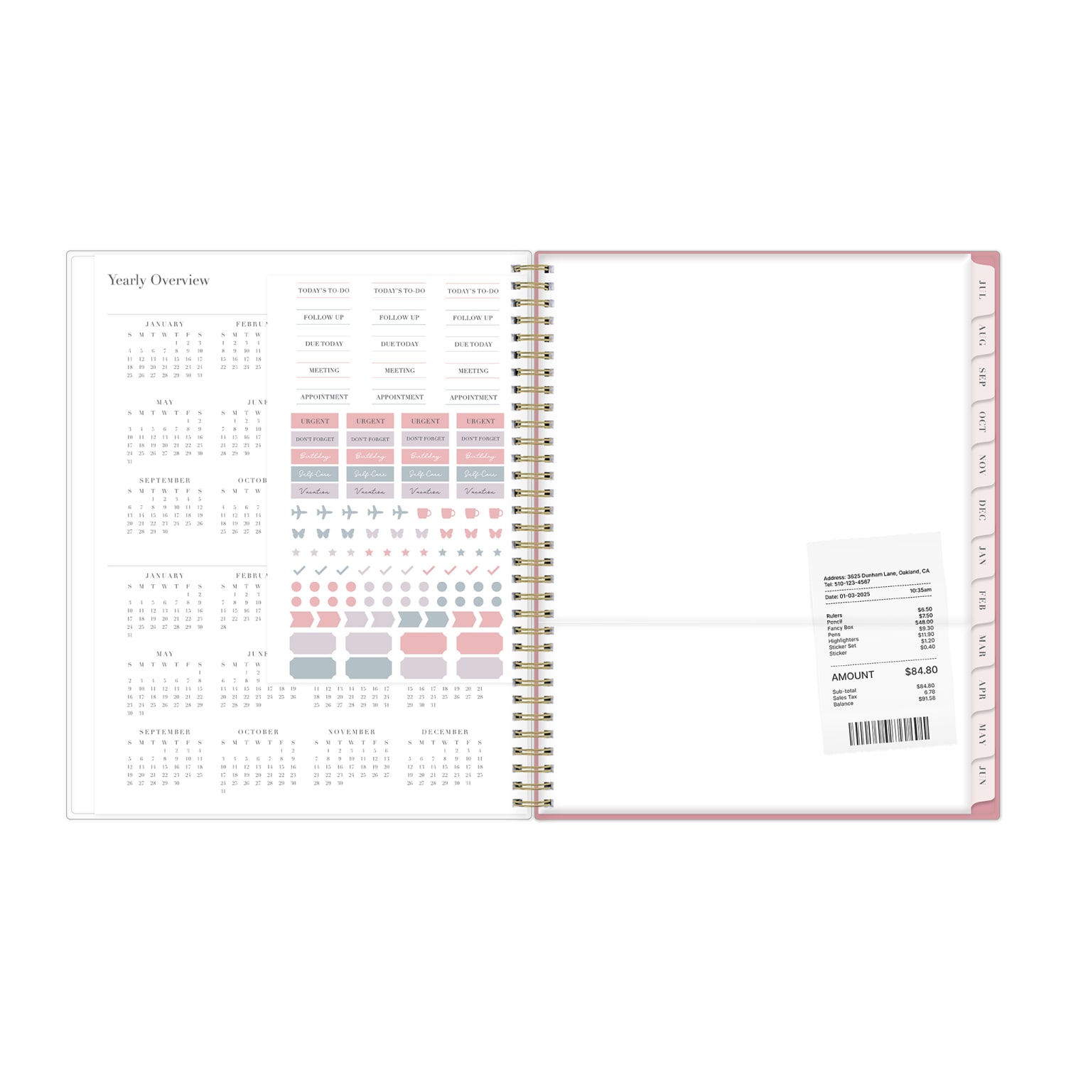 Planning Calendar RP Peony PP 8.5x11 AY26-27 Weekly/Monthly - Image 5