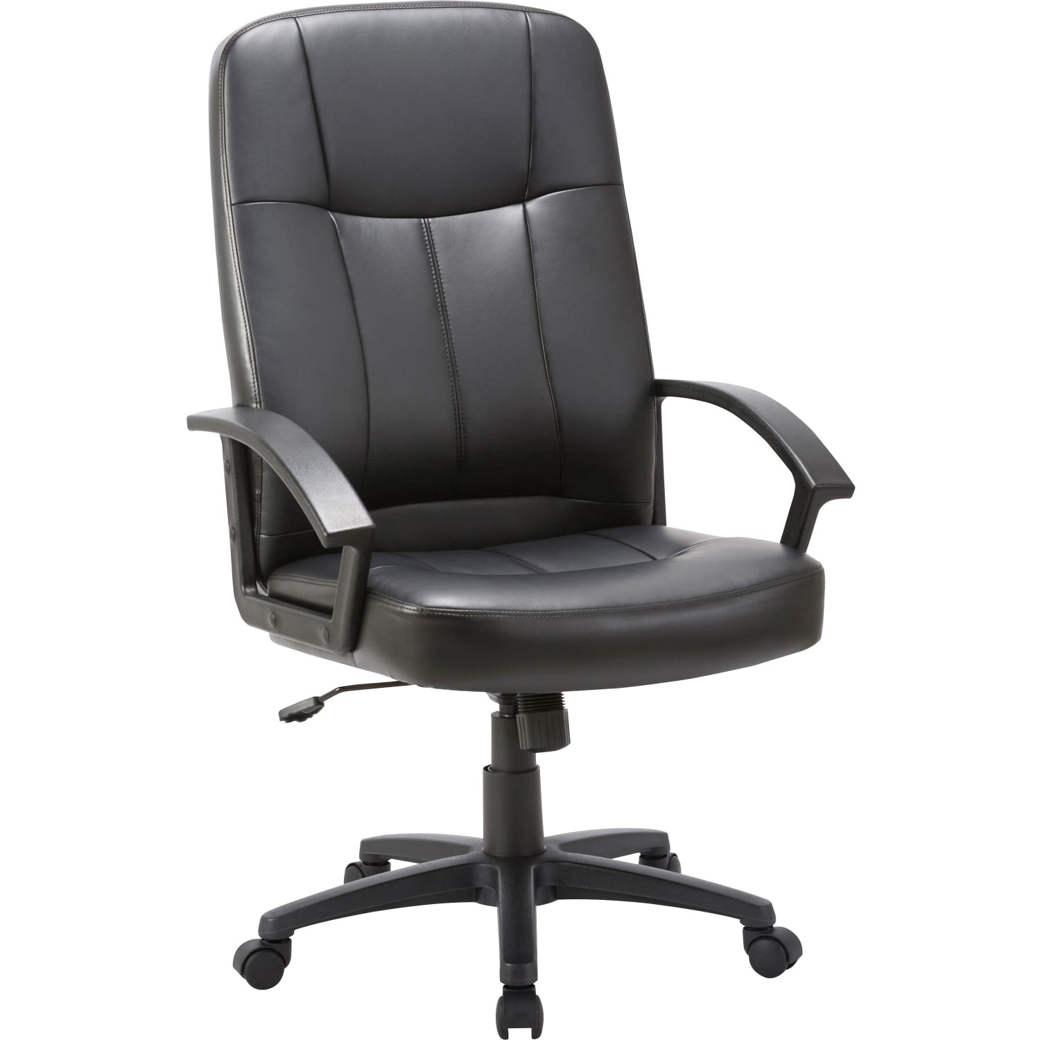 Lorell Chadwick Executive Ergonomic Bonded Leather High-Back Chair, Black