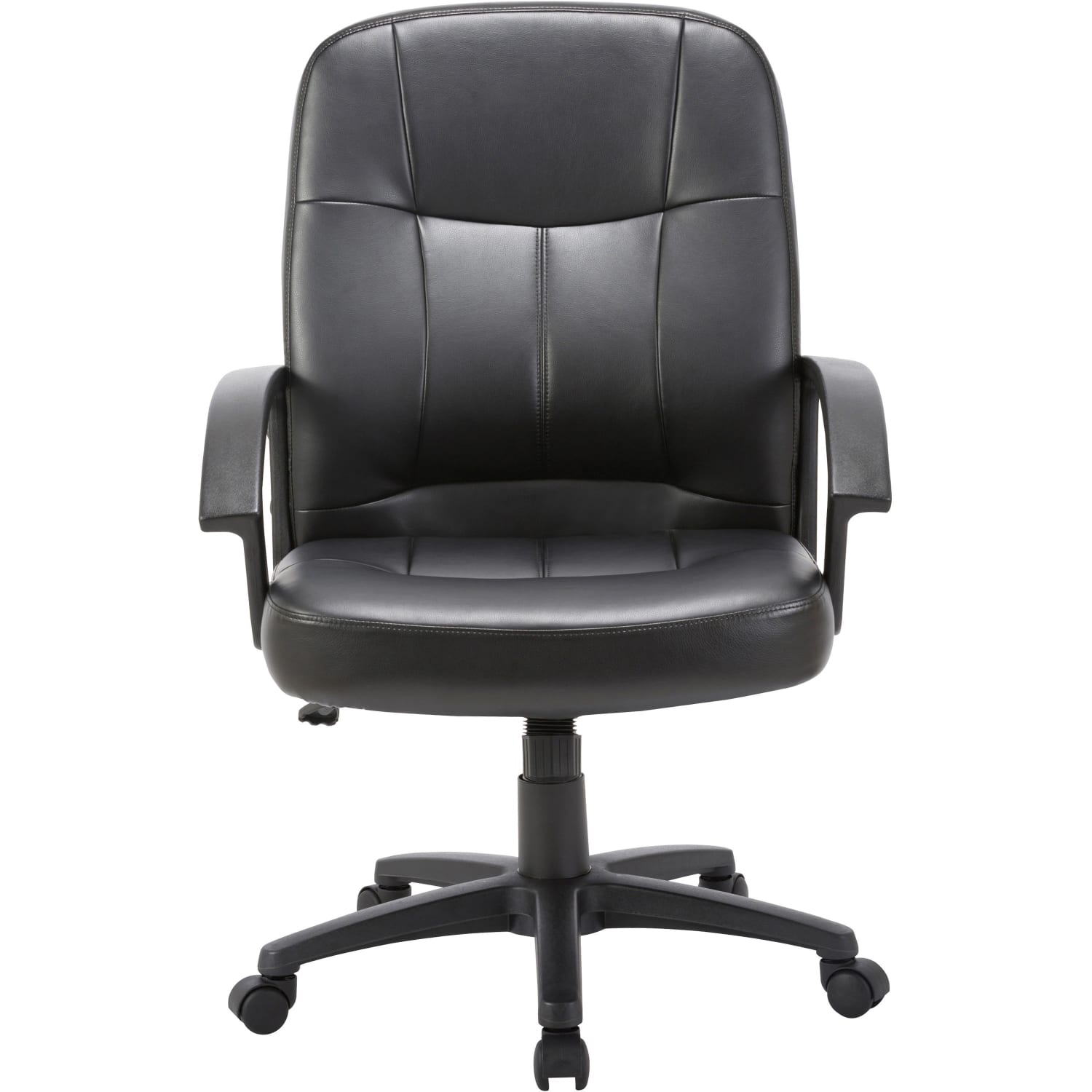Lorell Chadwick Bonded Leather Mid-Back Chair, Black - Image 3