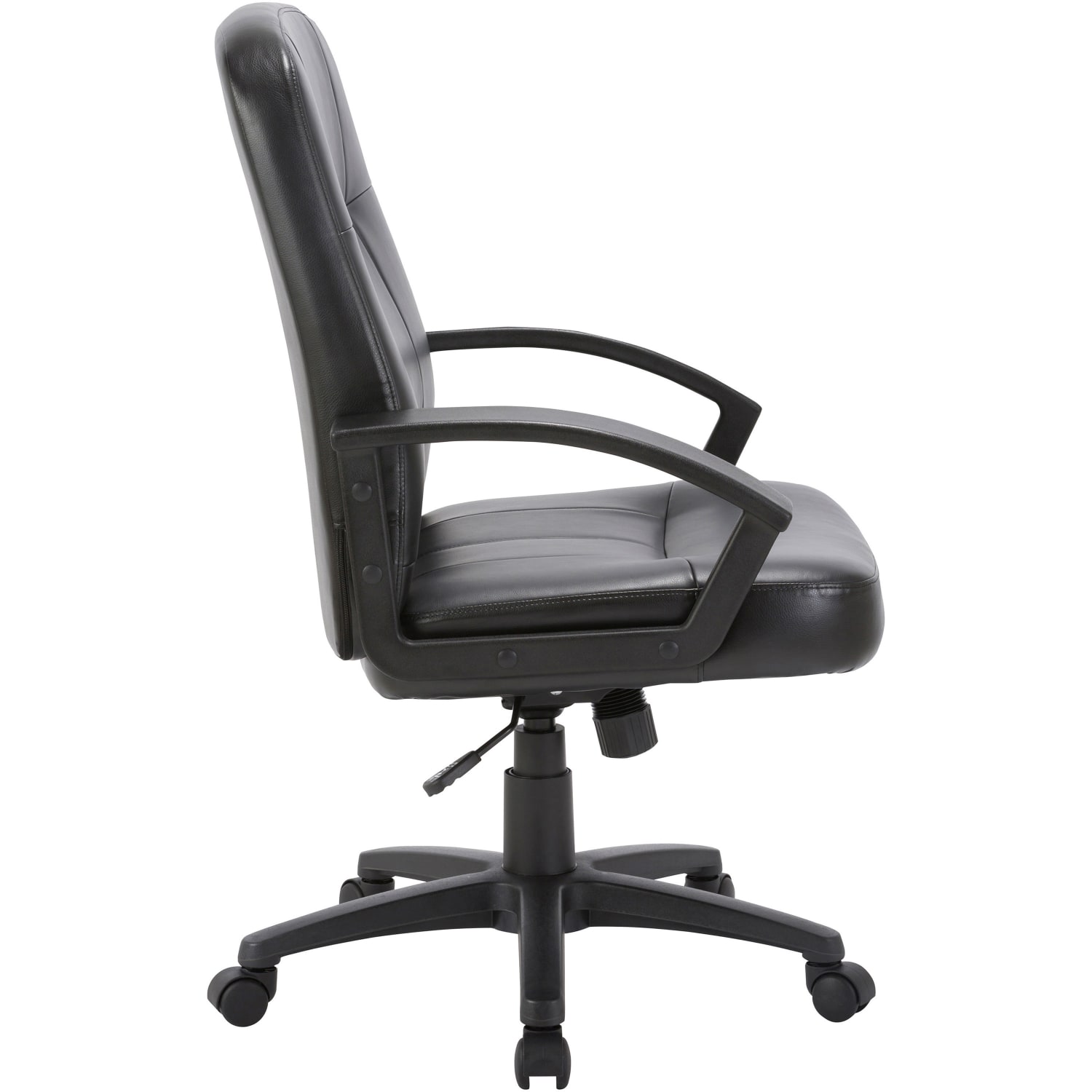 Lorell Chadwick Bonded Leather MidBack Chair Black PopularChairscom Lorell Chadwick Bonded Leather Mid Back Chair Black PopularChairscom